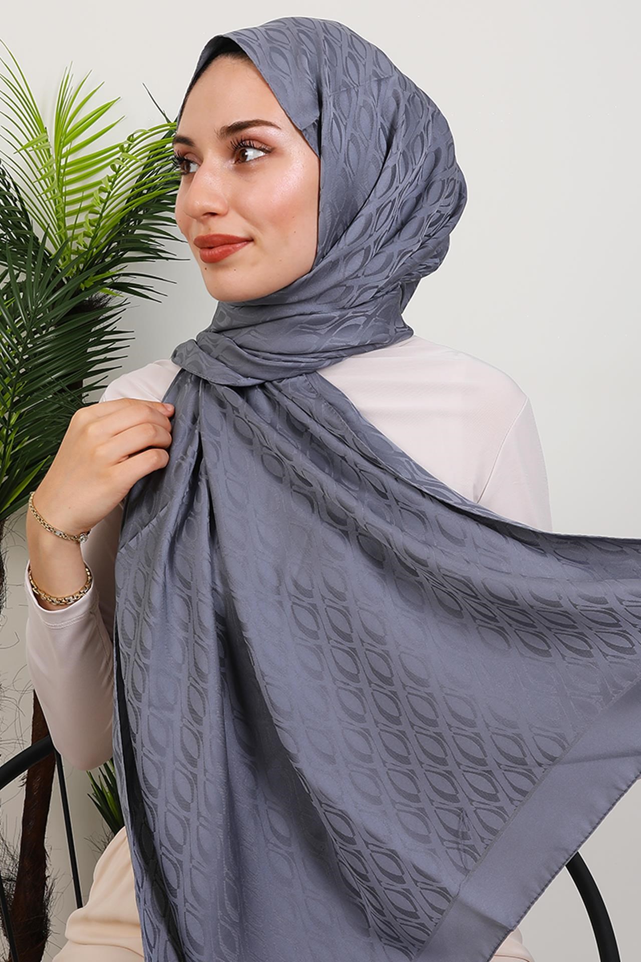 Belis Desen Şal Koyu Gri