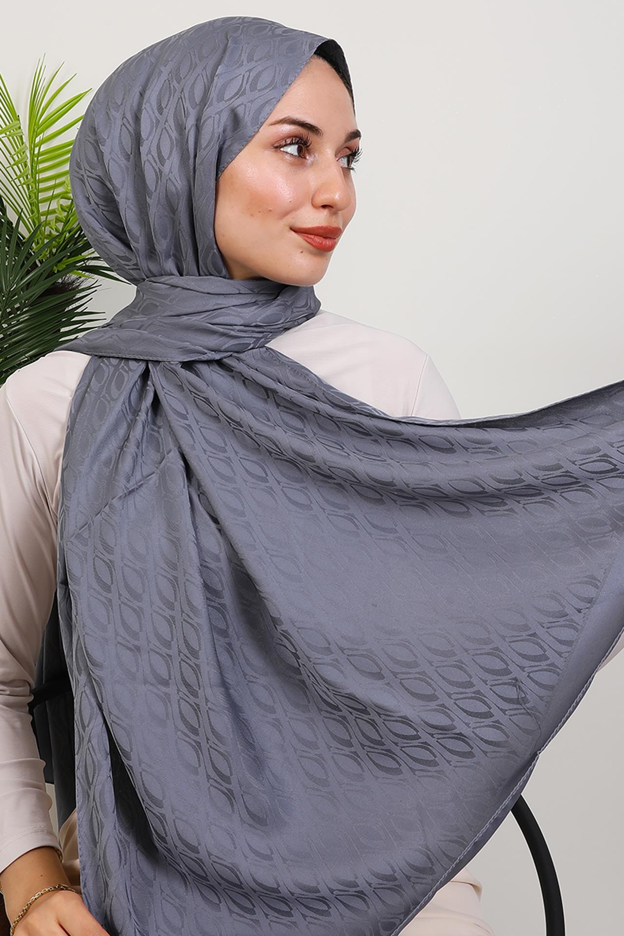 Belis Desen Şal Koyu Gri