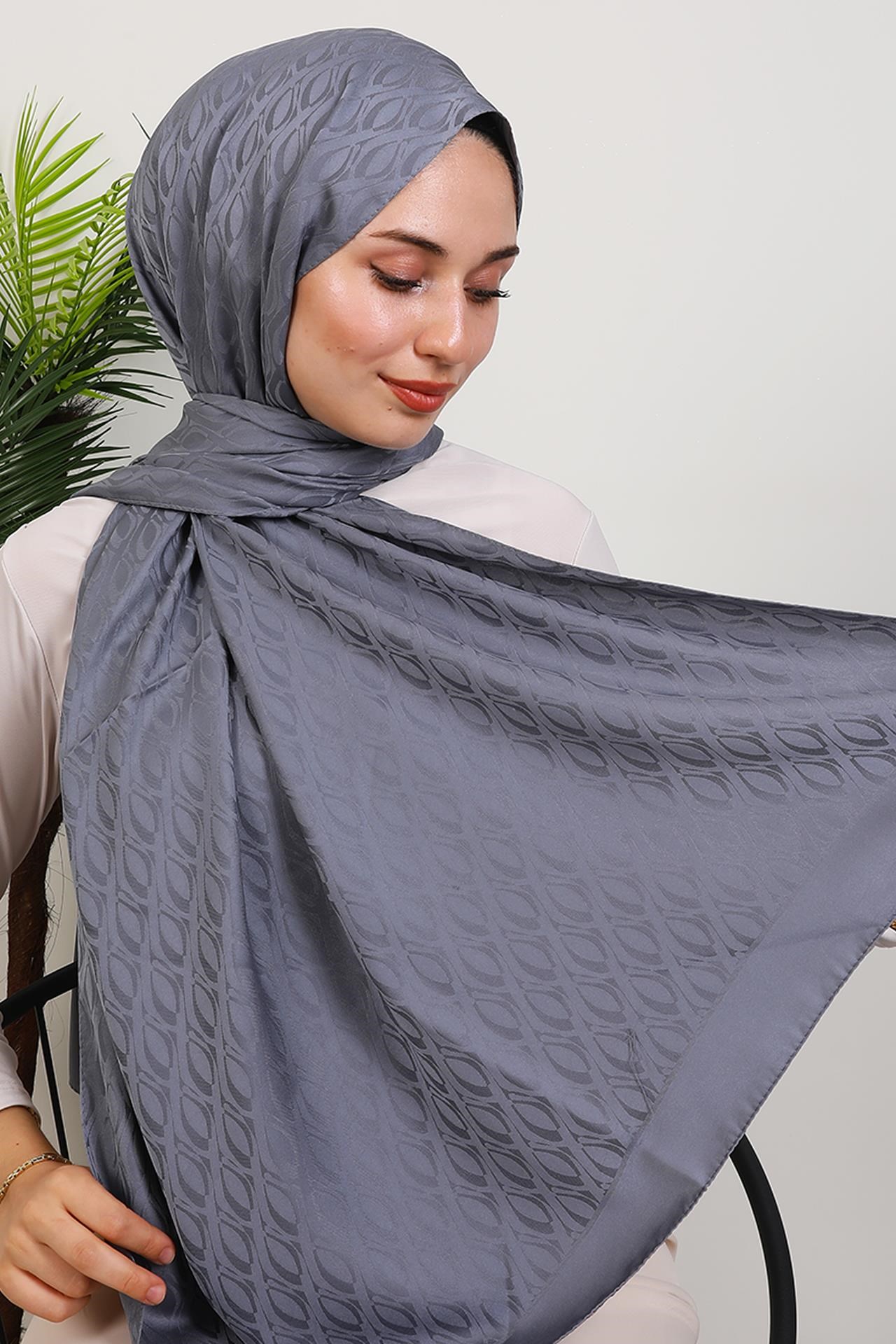 Belis Desen Şal Koyu Gri