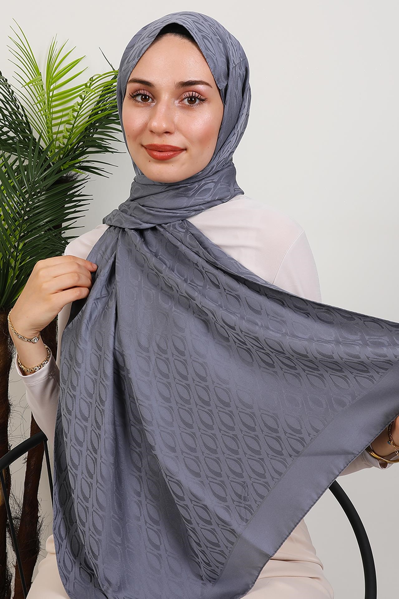Belis Desen Şal Koyu Gri