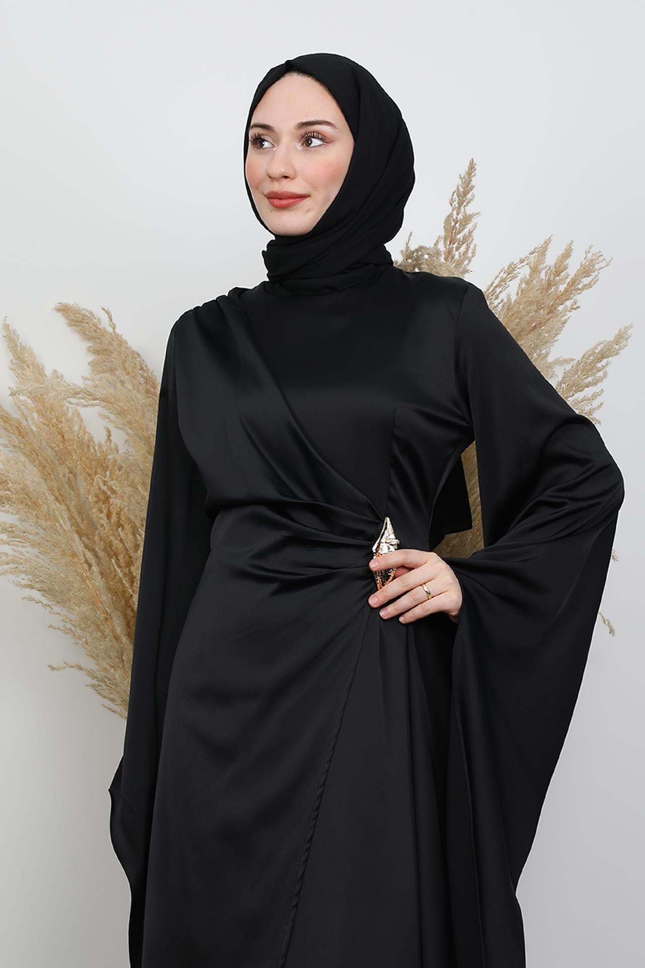 Berna Saten Abiye Siyah