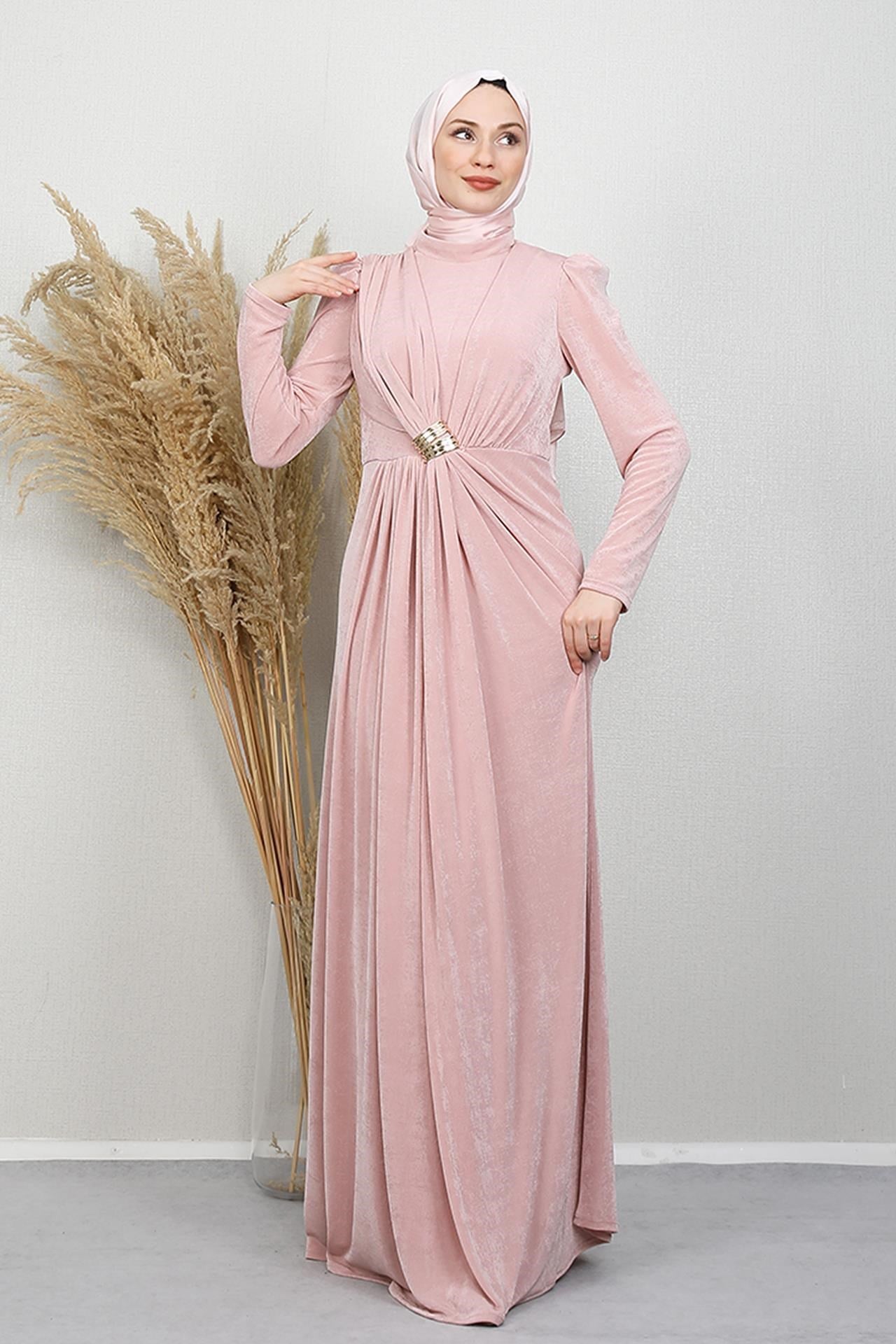 Berrak Buzy Abiye Soft Pembe
