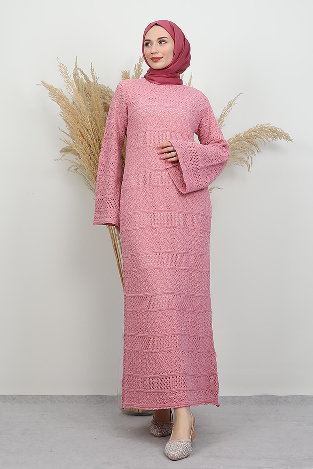 Beste Örgü Elbise Pembe