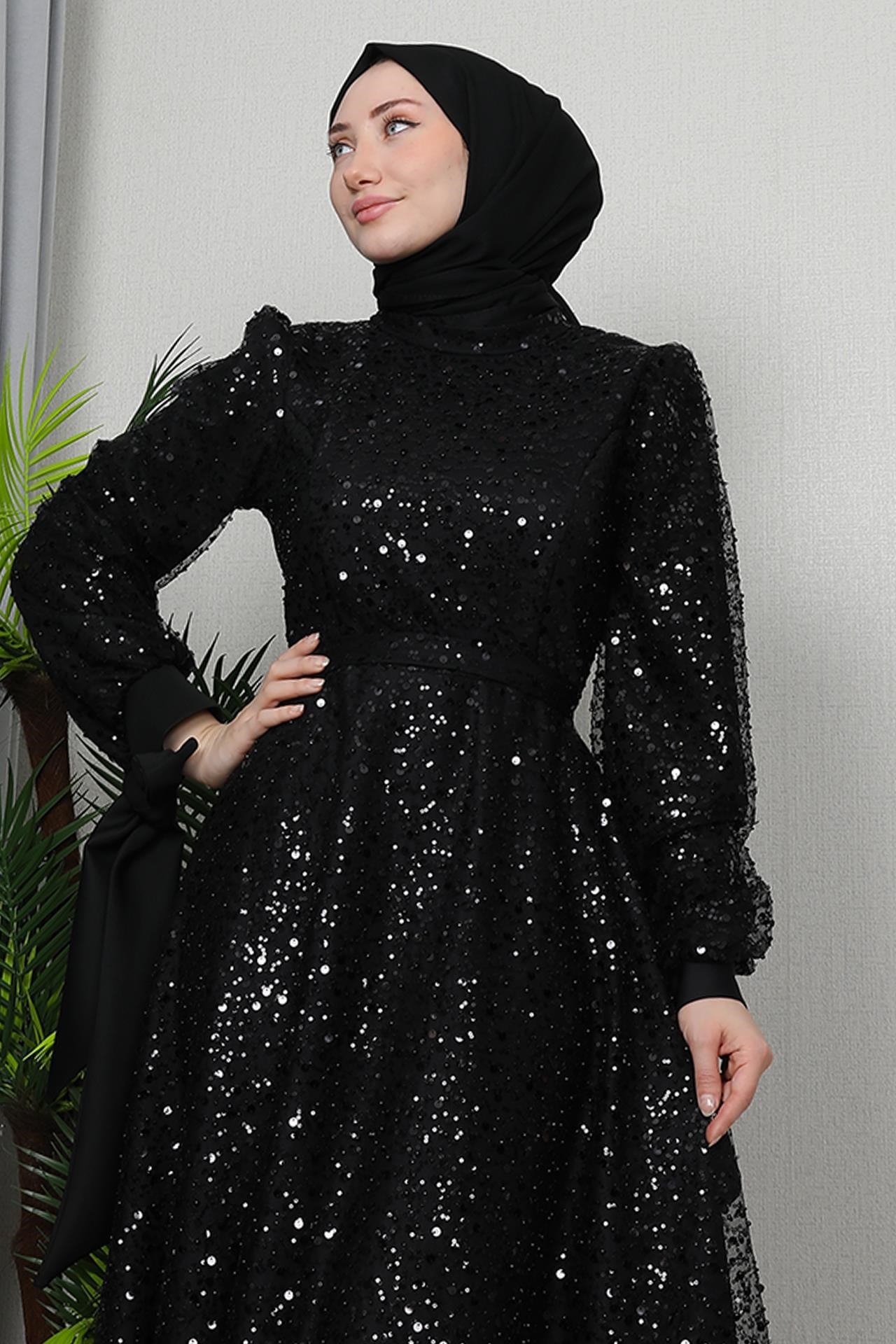 Betül Tesettür Abiye Siyah