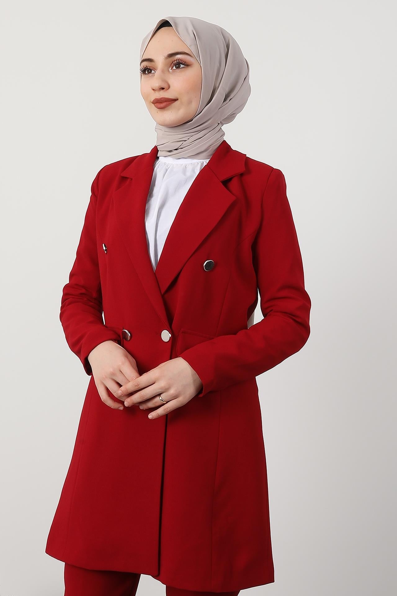 Blazer Ceket Takım Bordo