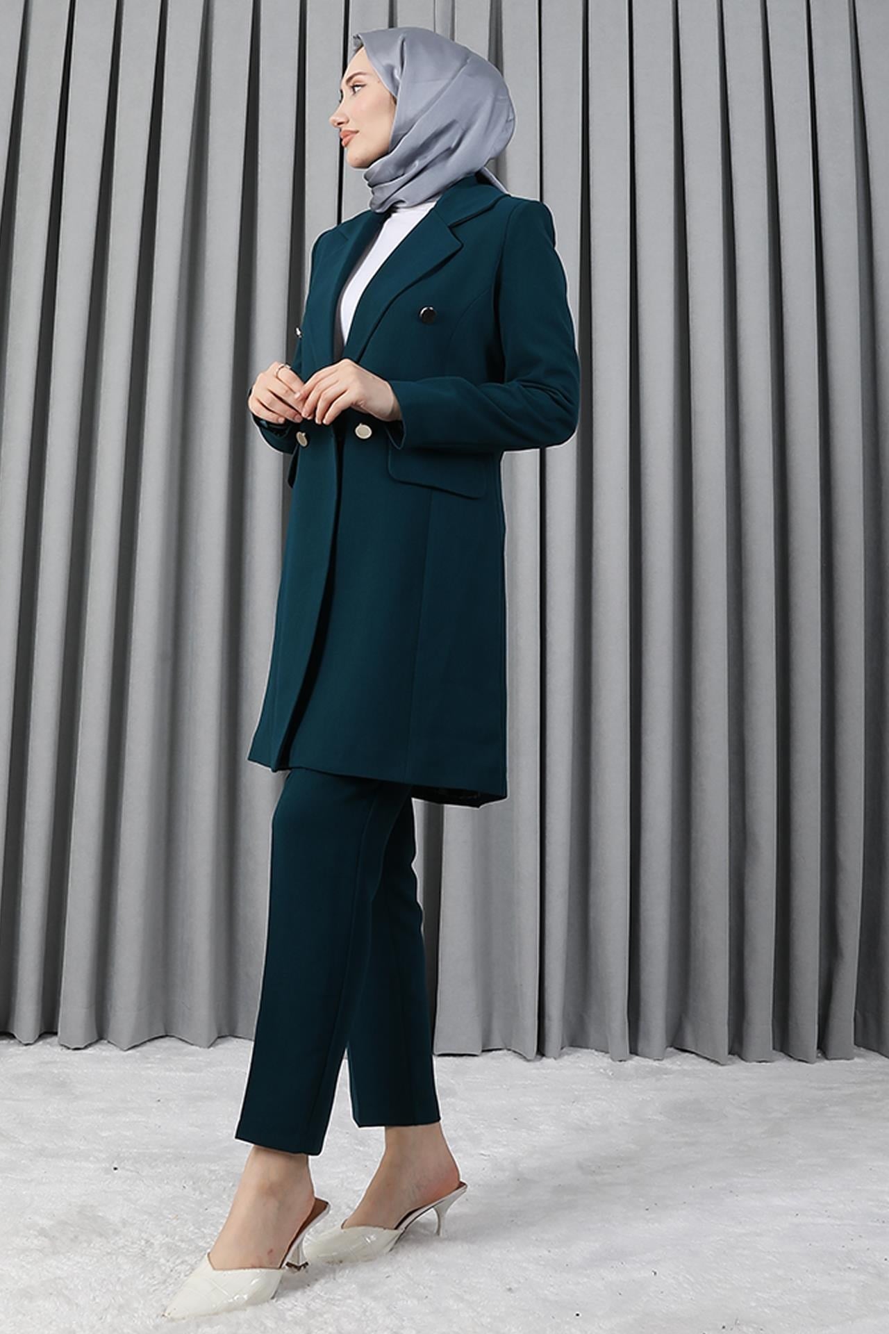 Blazer Ceket Takım Koyu Petrol
