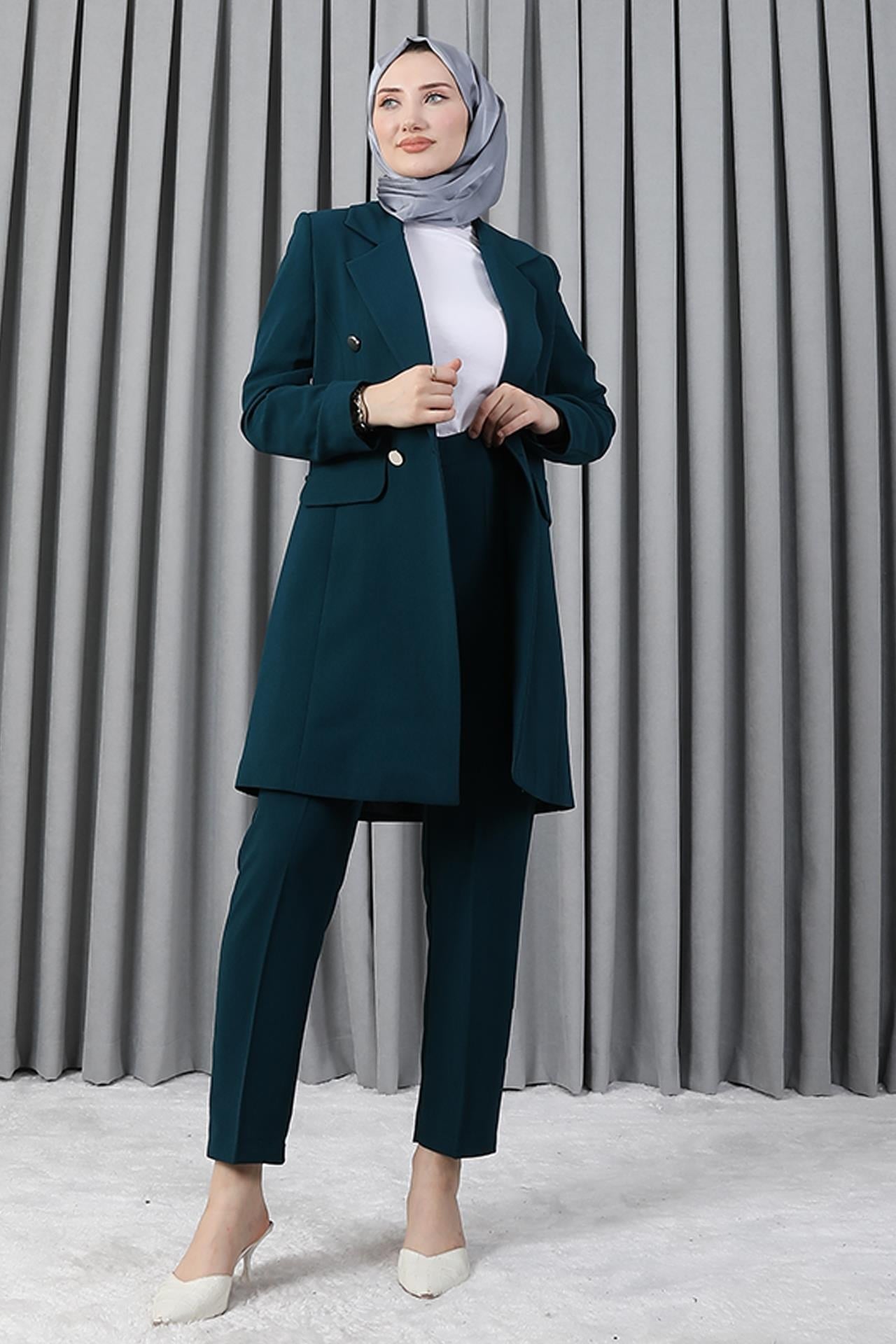 Blazer Ceket Takım Koyu Petrol