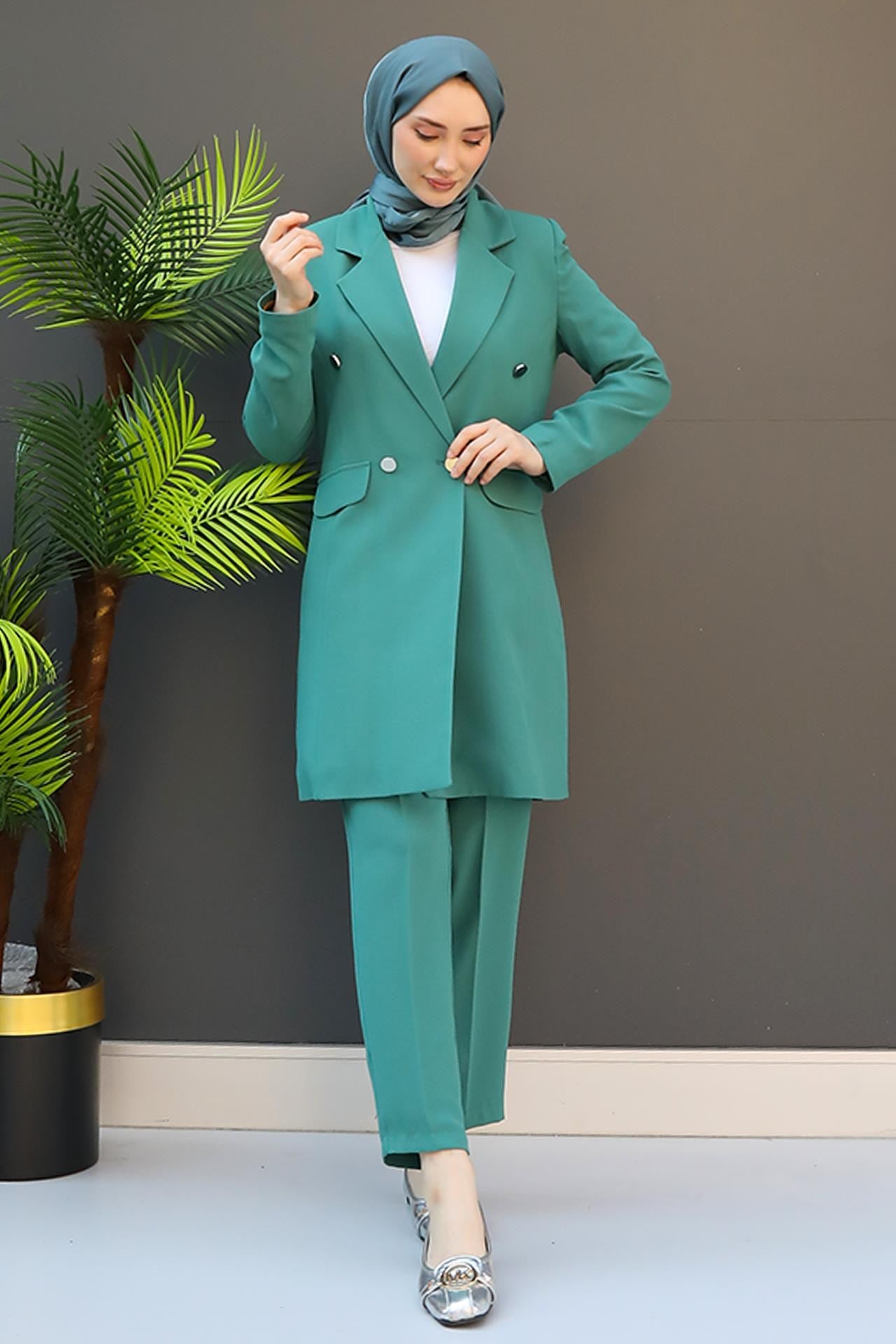 Blazer Ceket Takım Mint
