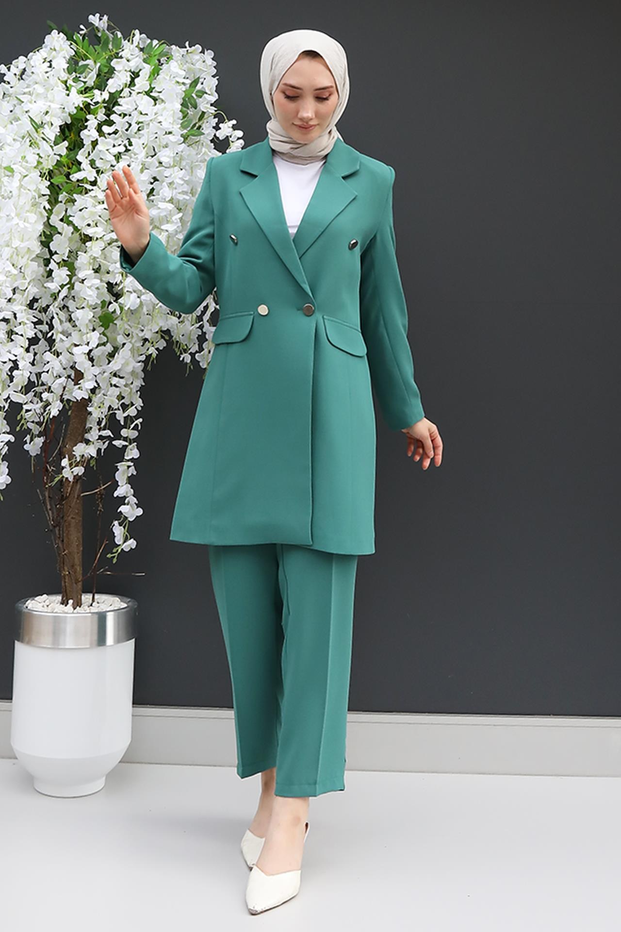 Blazer Ceket Takım Mint