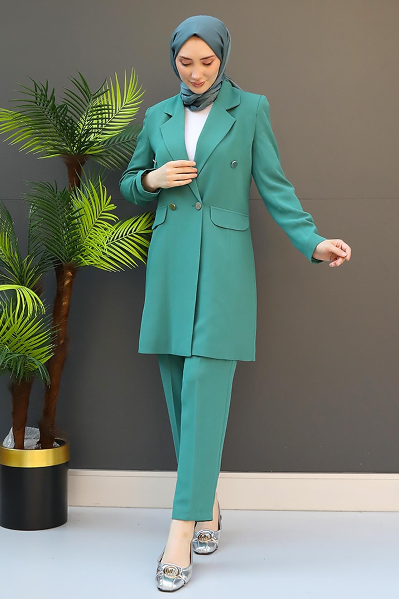 Blazer Ceket Takım Mint