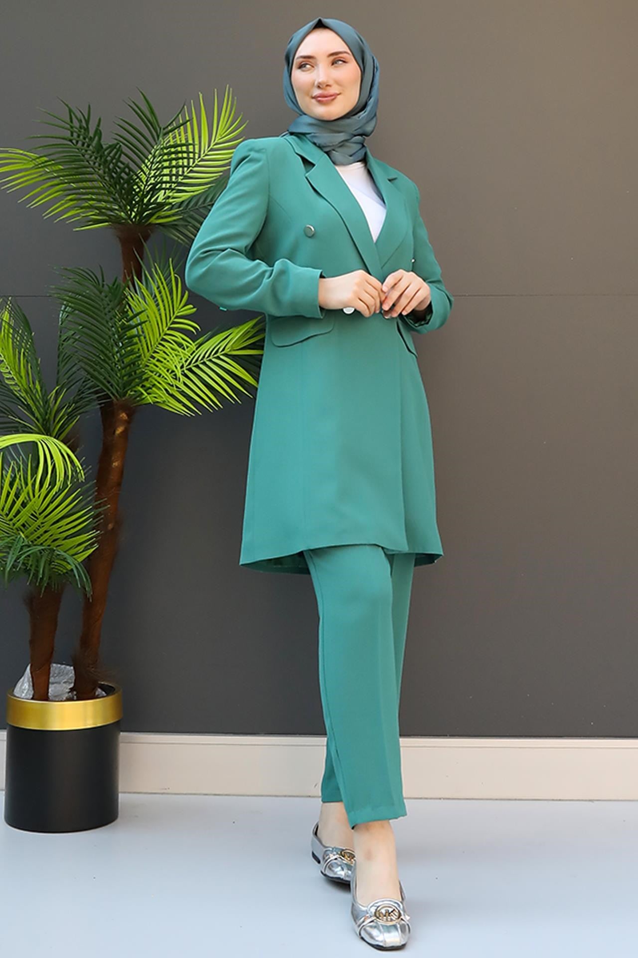 Blazer Ceket Takım Mint