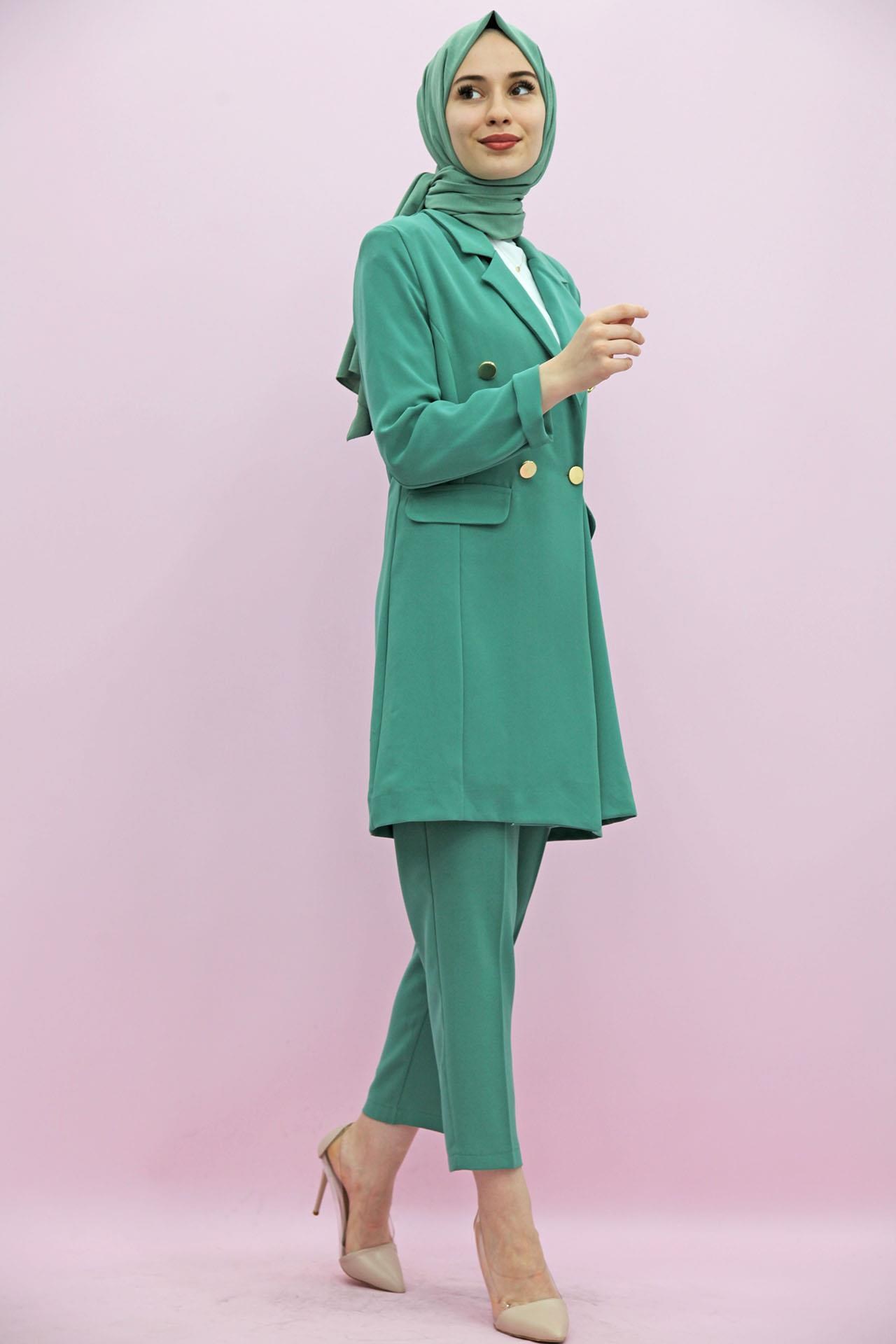 Blazer Ceket Takım Mint