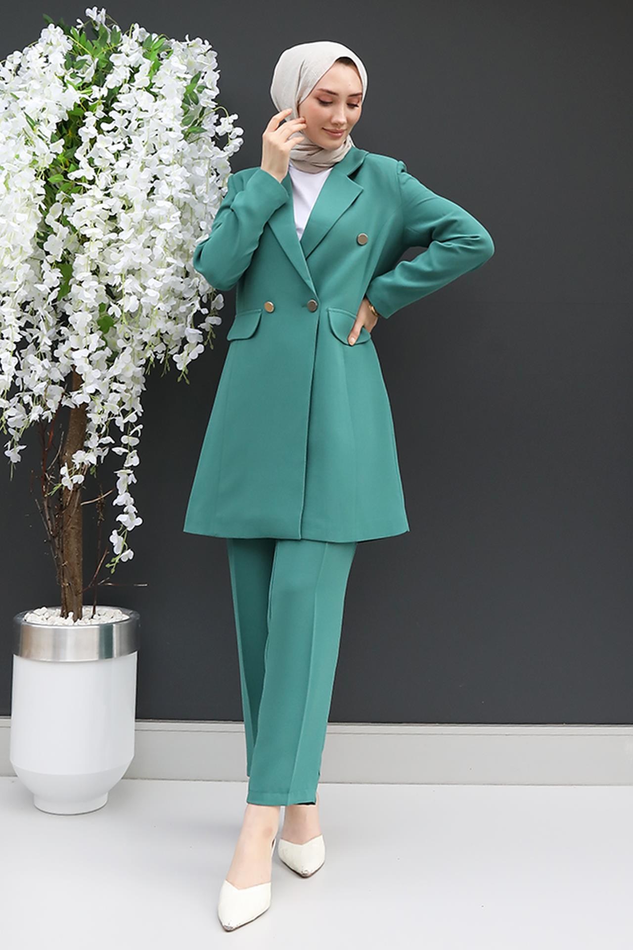 Blazer Ceket Takım Mint