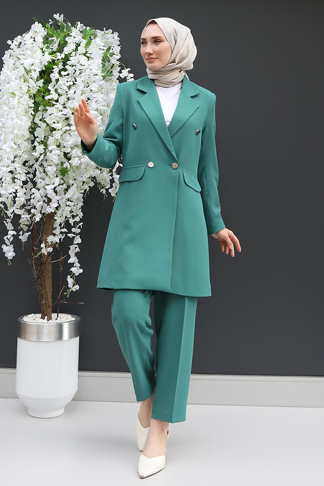Blazer Ceket Takım Mint