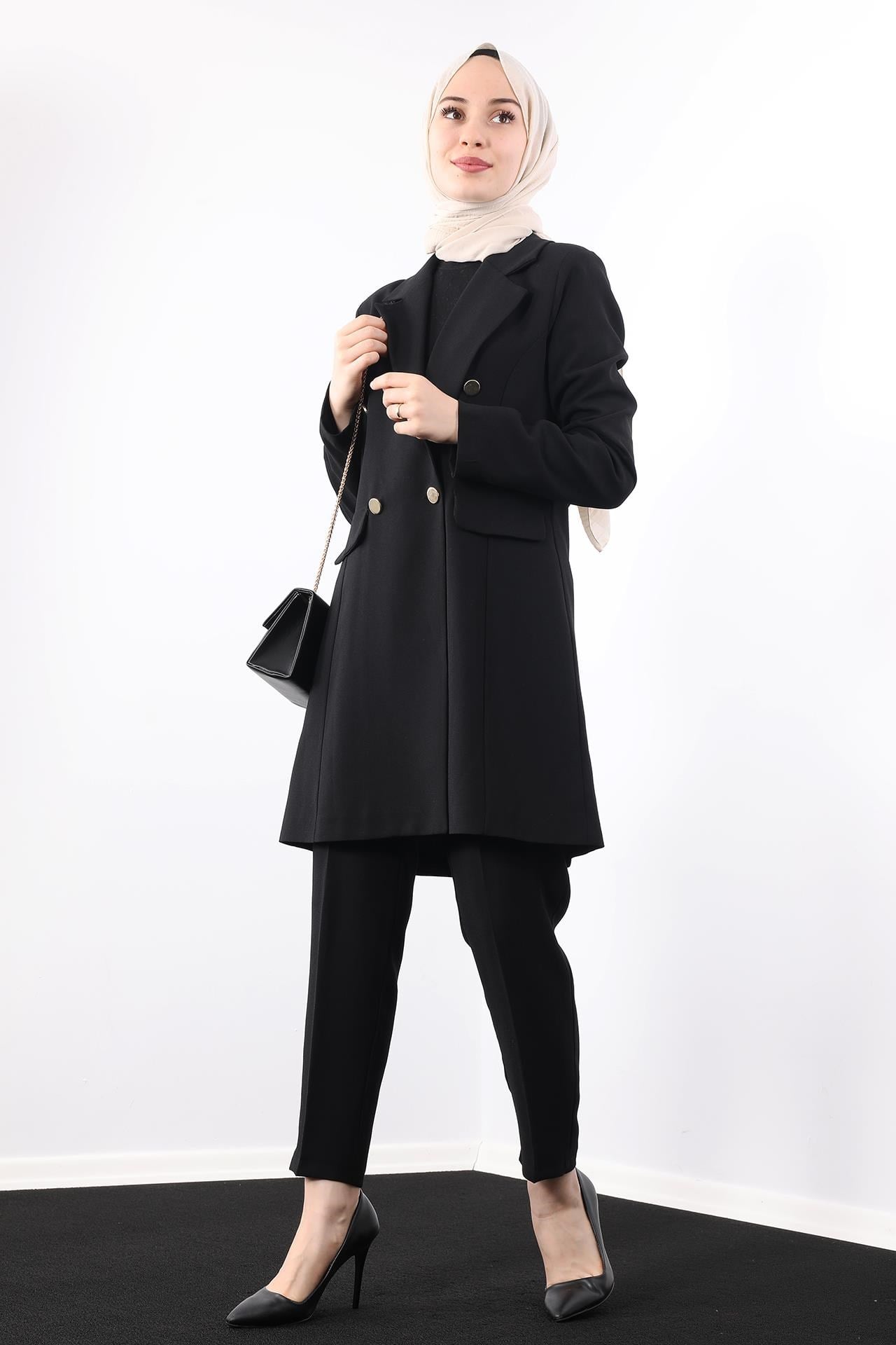 Blazer Ceket Takım Siyah
