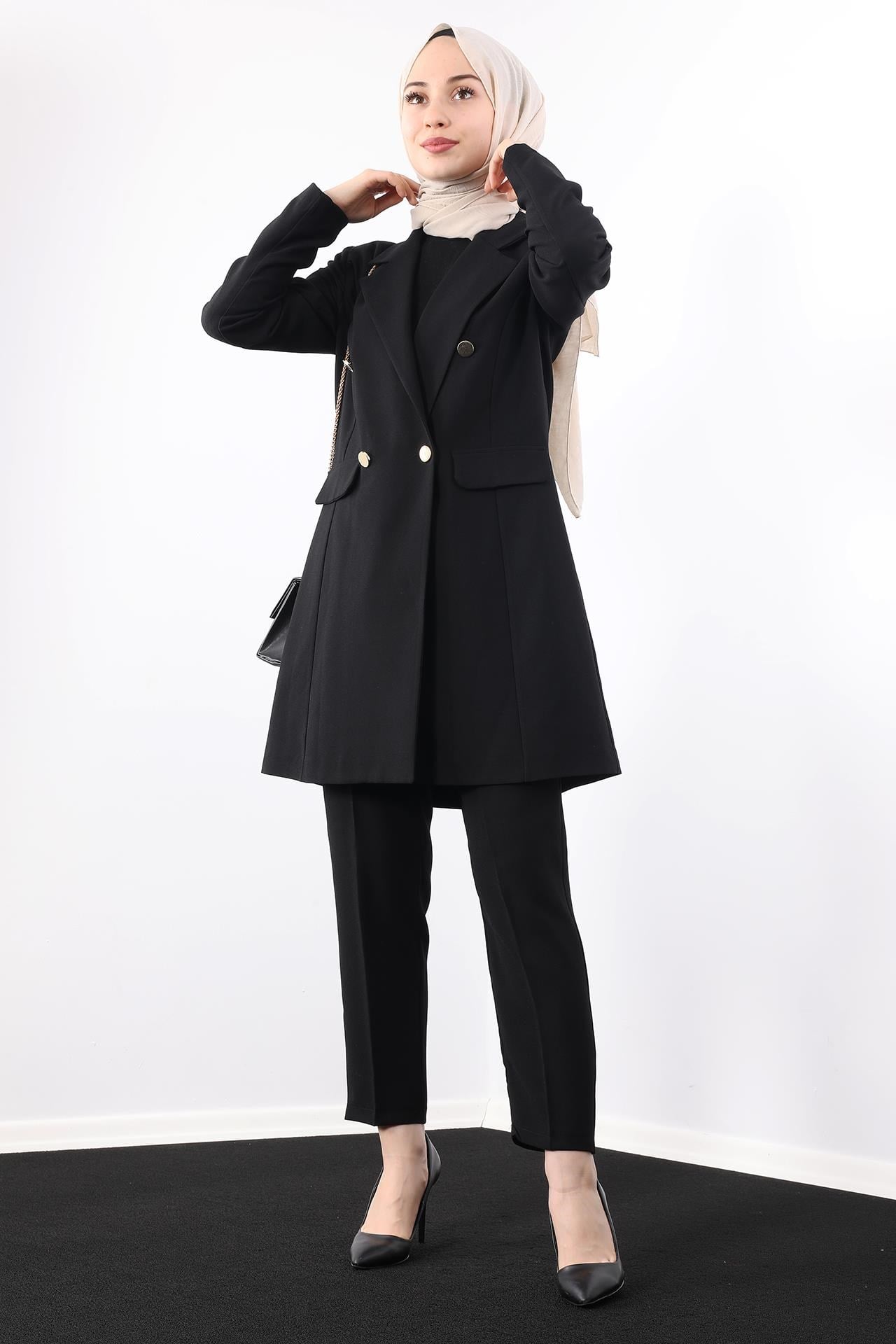 Blazer Ceket Takım Siyah