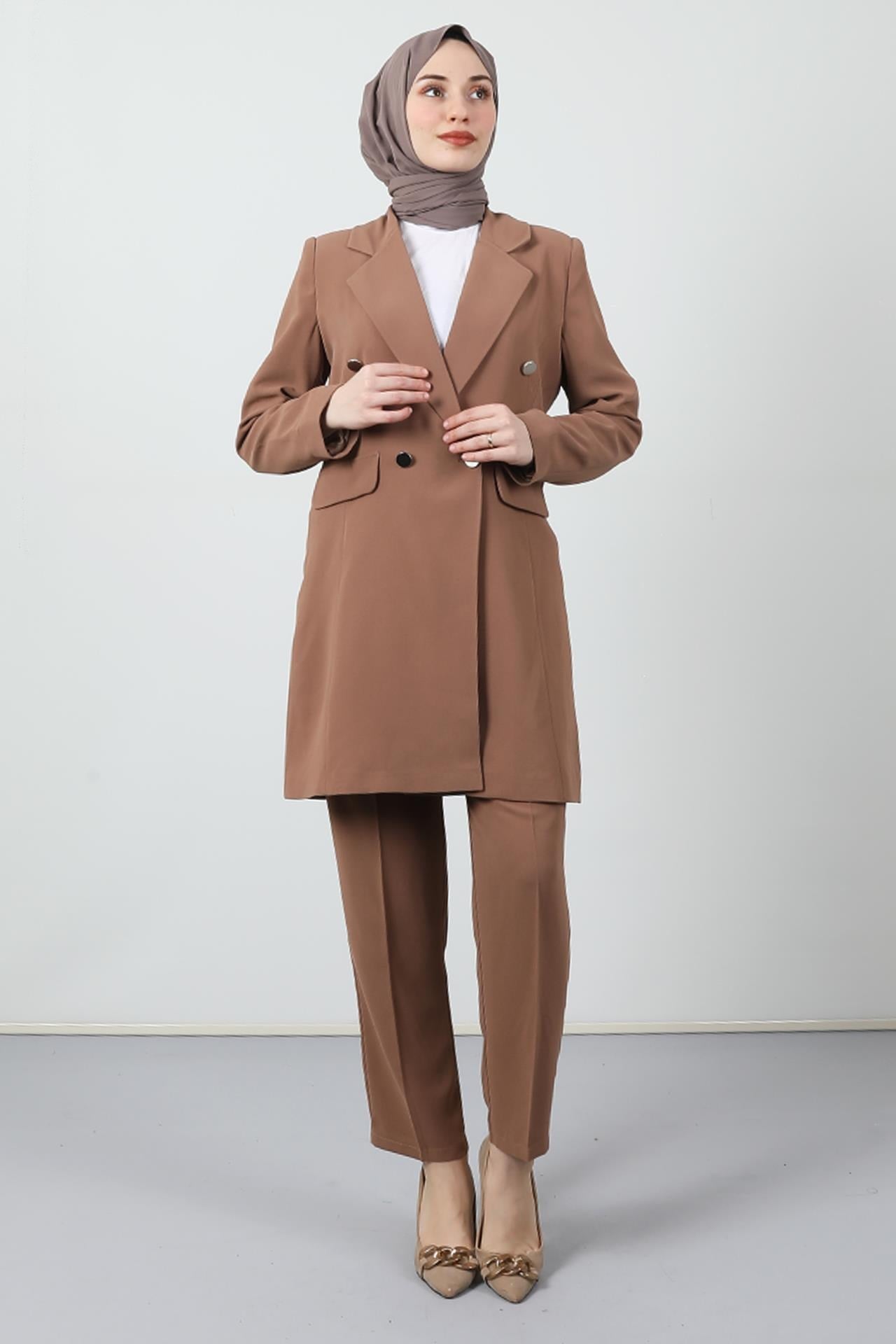 Blazer Ceket Takım Sütlükahve