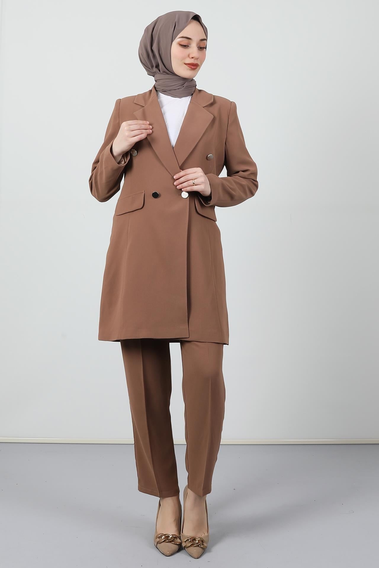 Blazer Ceket Takım Sütlükahve