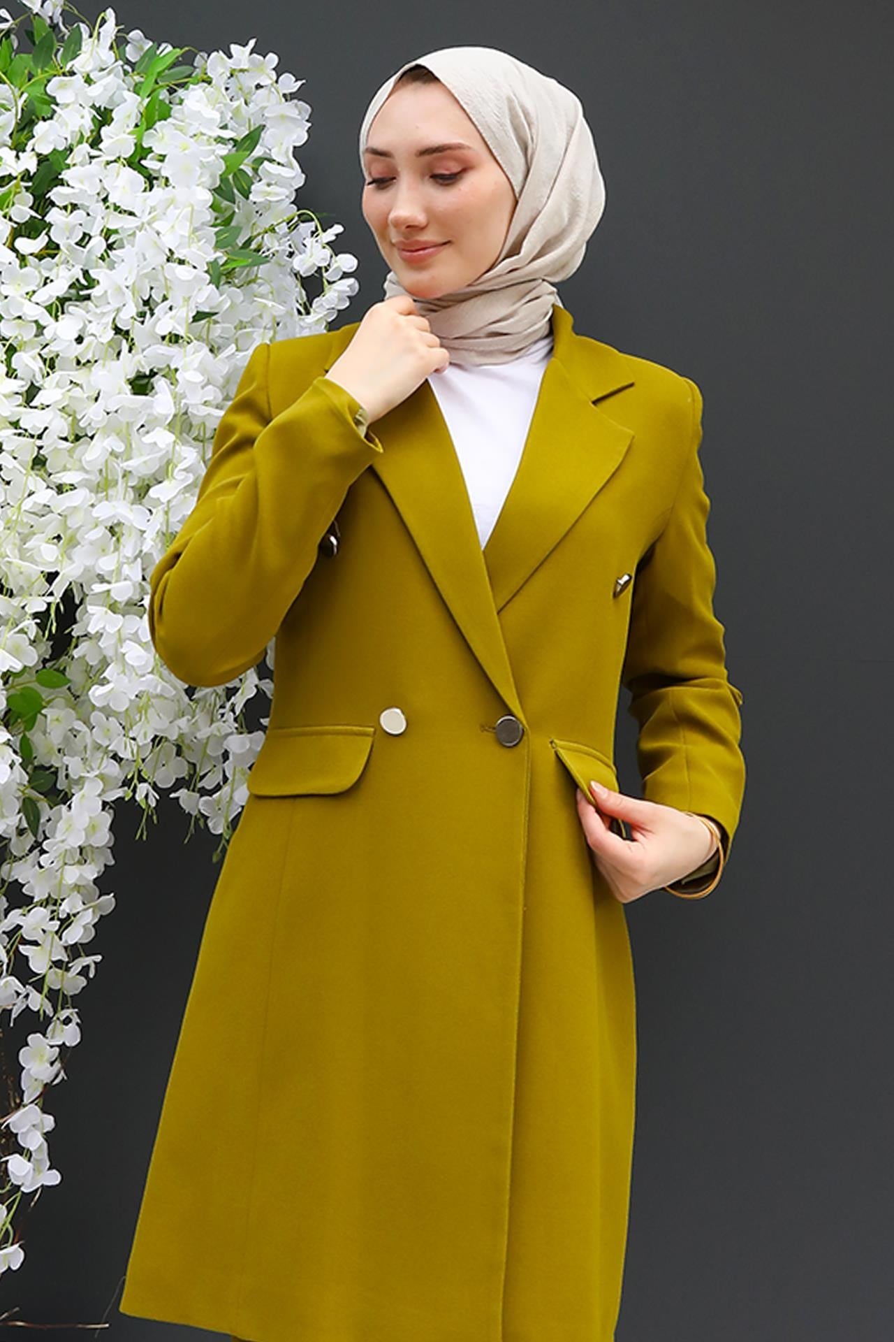 Blazer Ceket Takım Yağ Yeşil