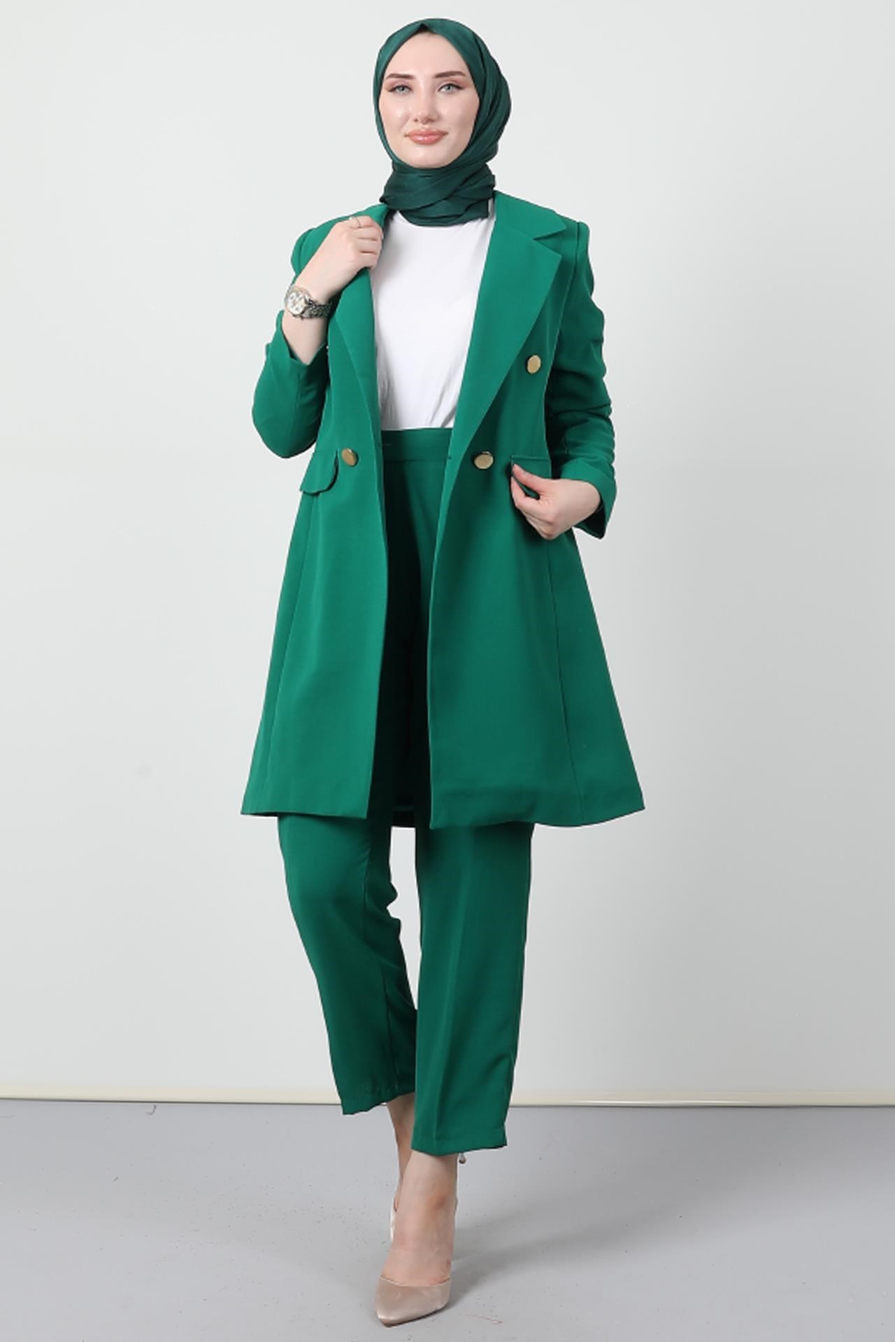 Blazer Ceket Takım Yeşil