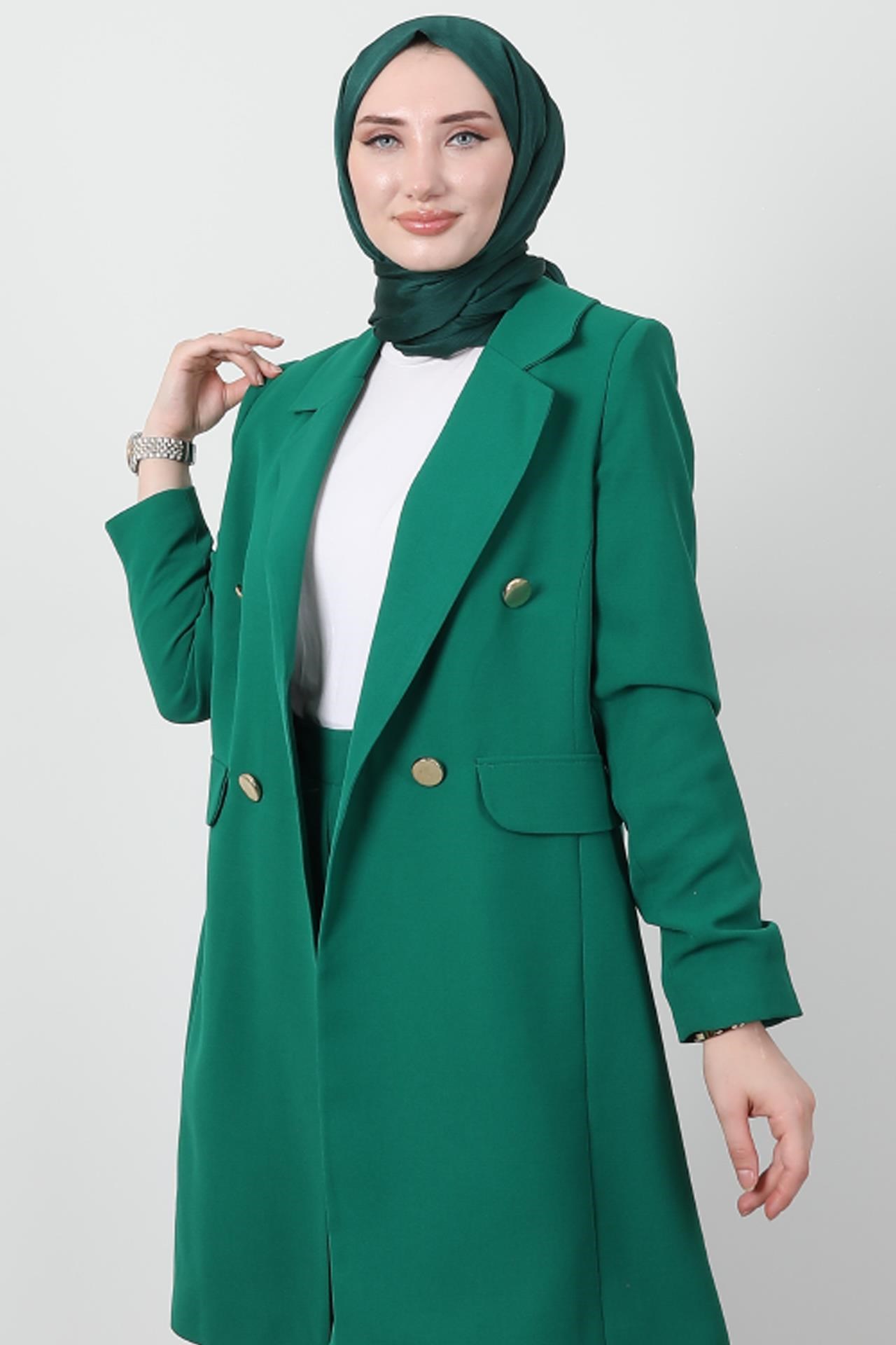Blazer Ceket Takım Yeşil