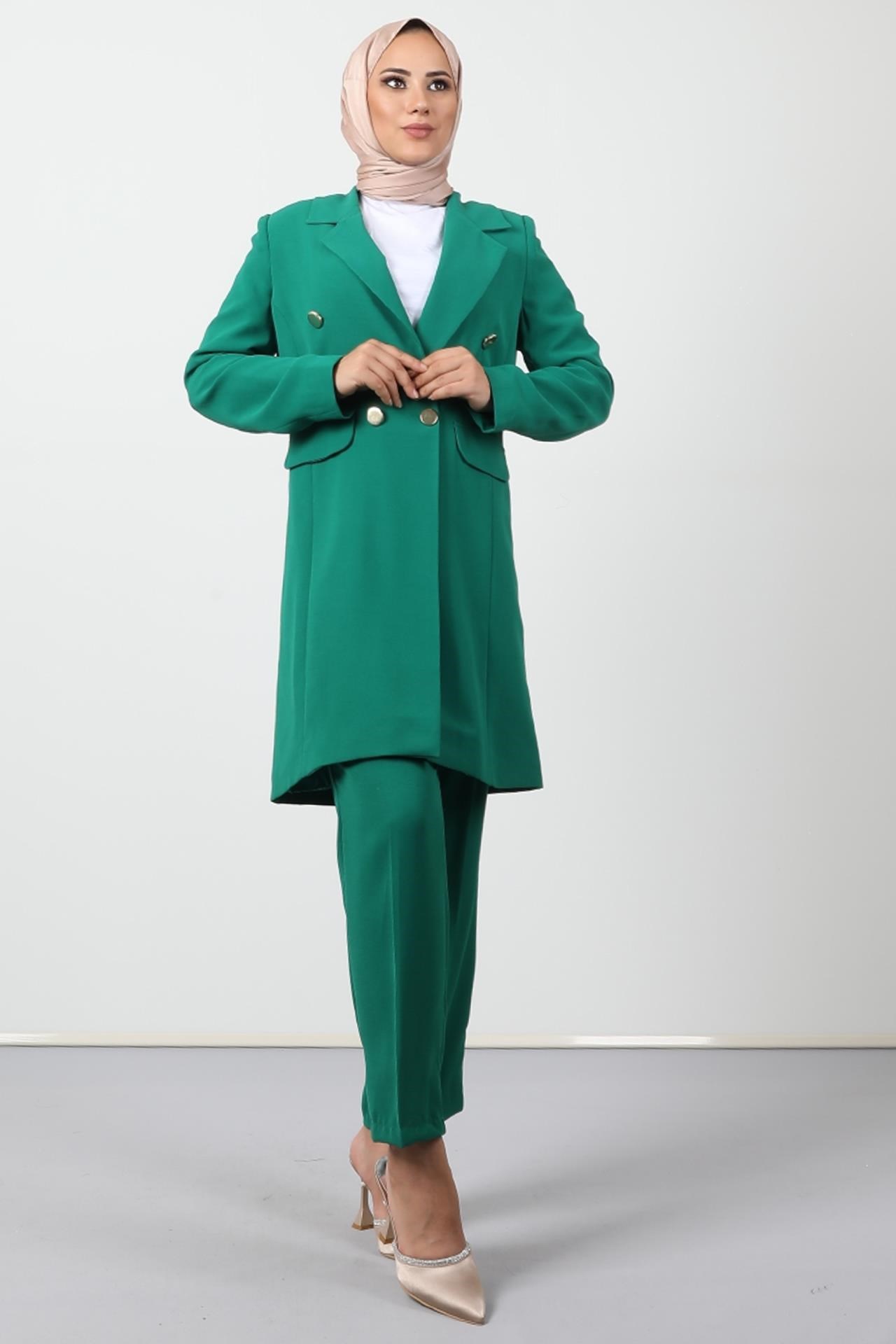 Blazer Ceket Takım Yeşil