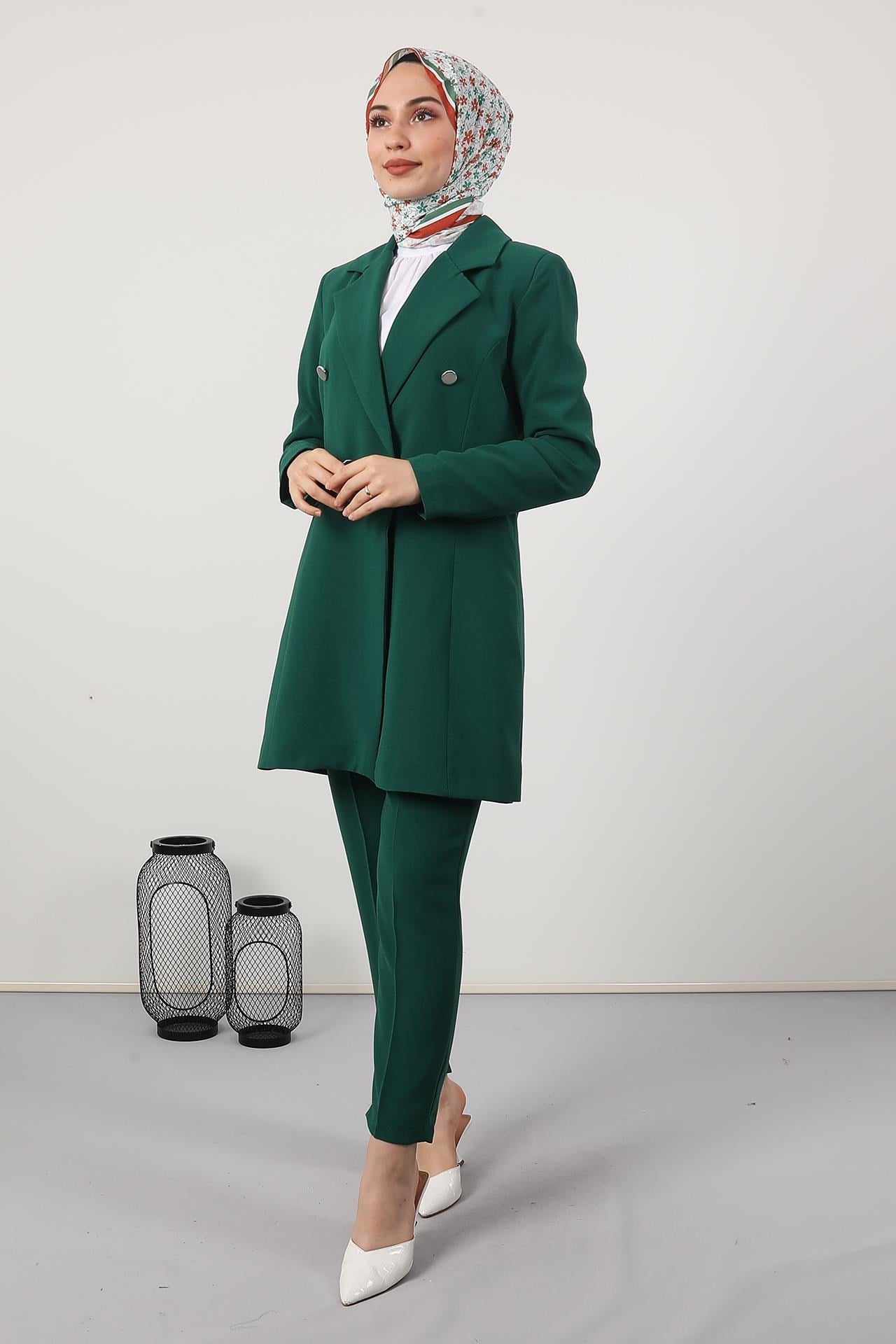 Blazer Ceket Takım Yeşil