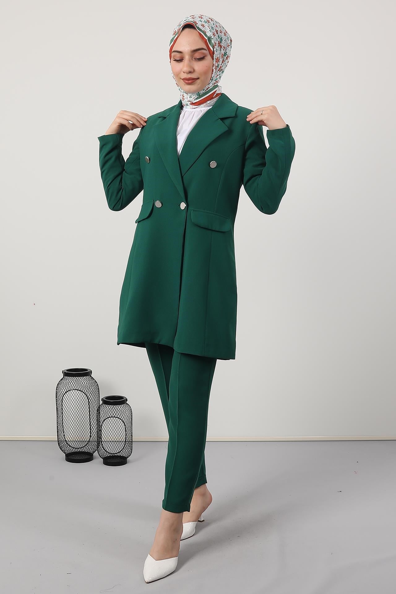 Blazer Ceket Takım Yeşil