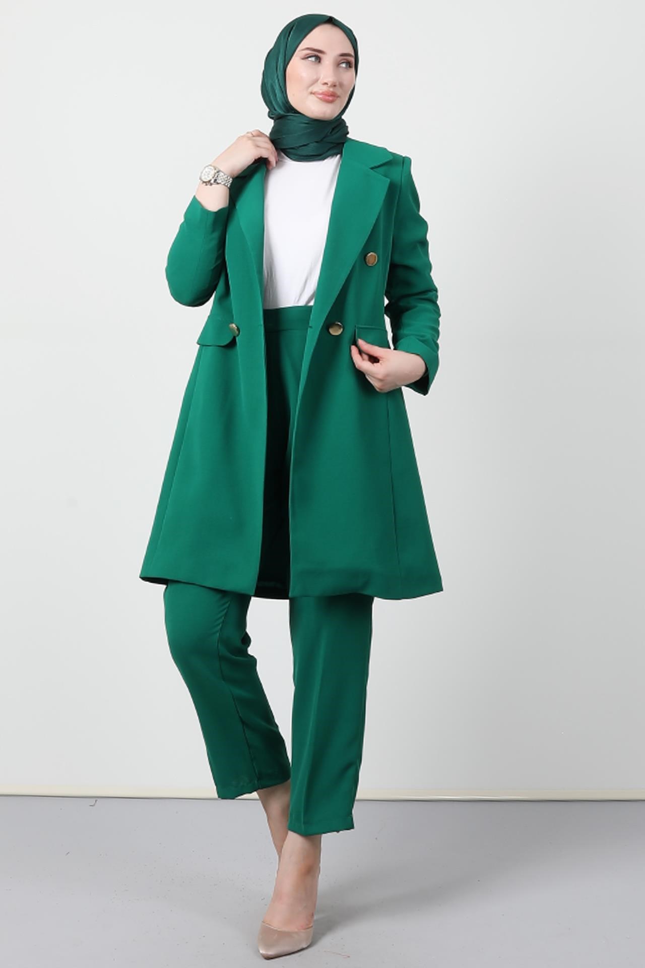Blazer Ceket Takım Yeşil