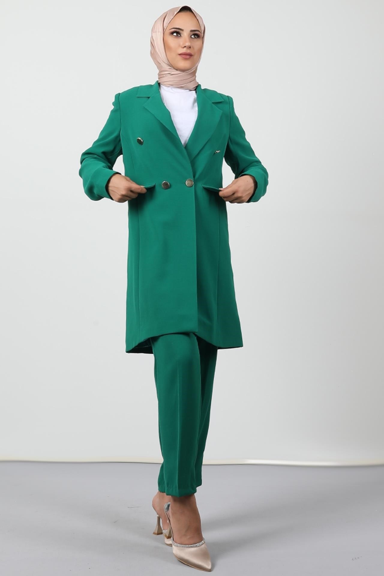 Blazer Ceket Takım Yeşil