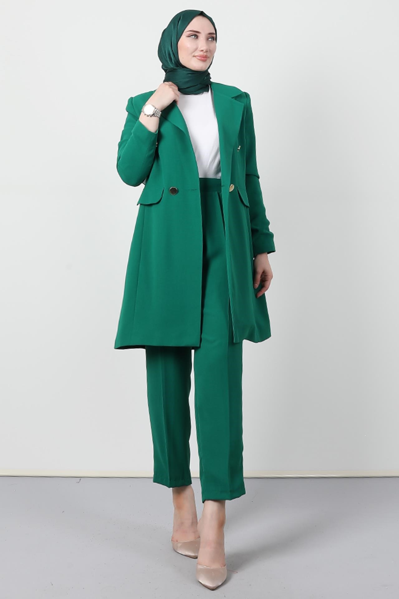 Blazer Ceket Takım Yeşil