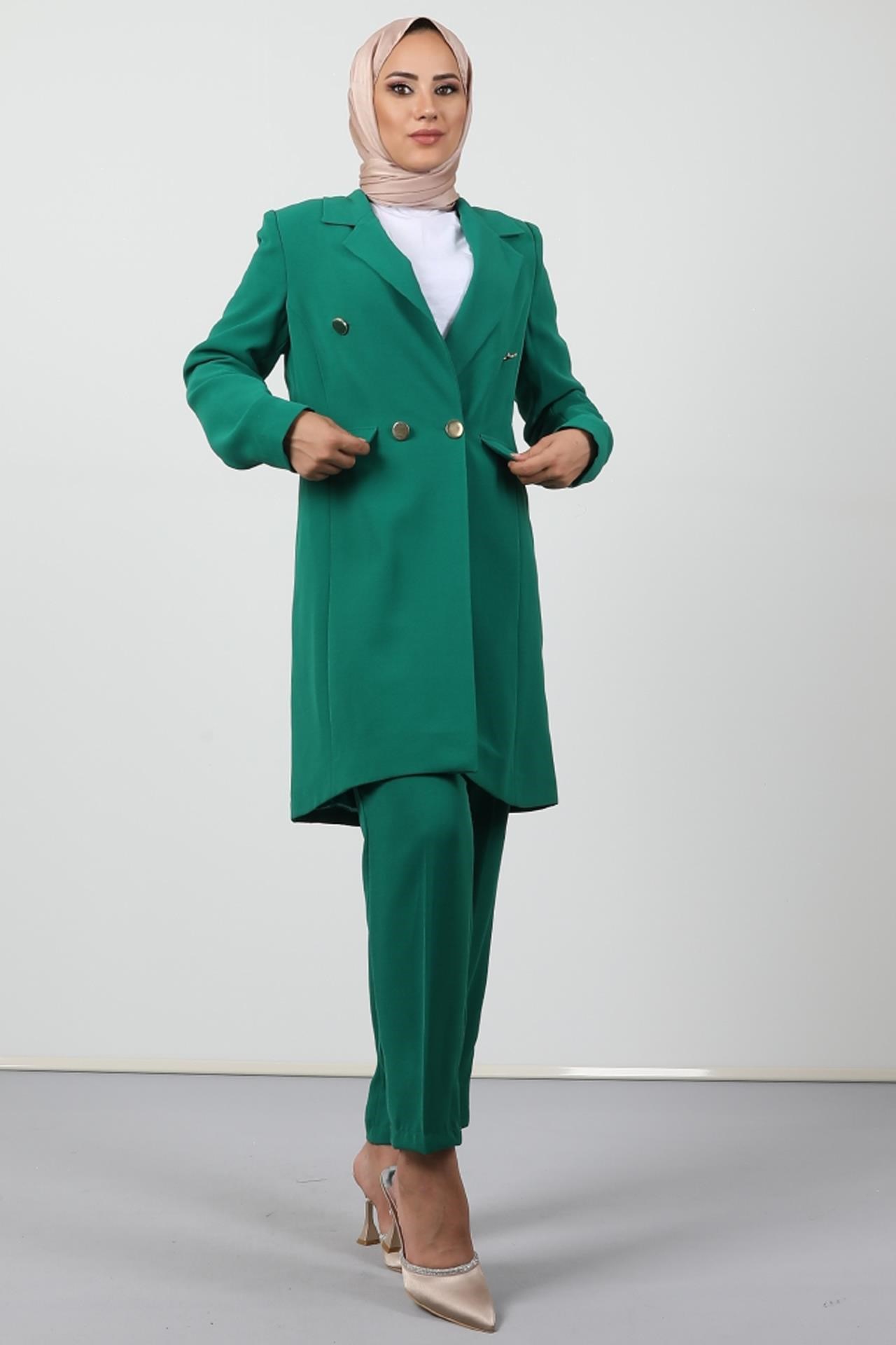 Blazer Ceket Takım Yeşil