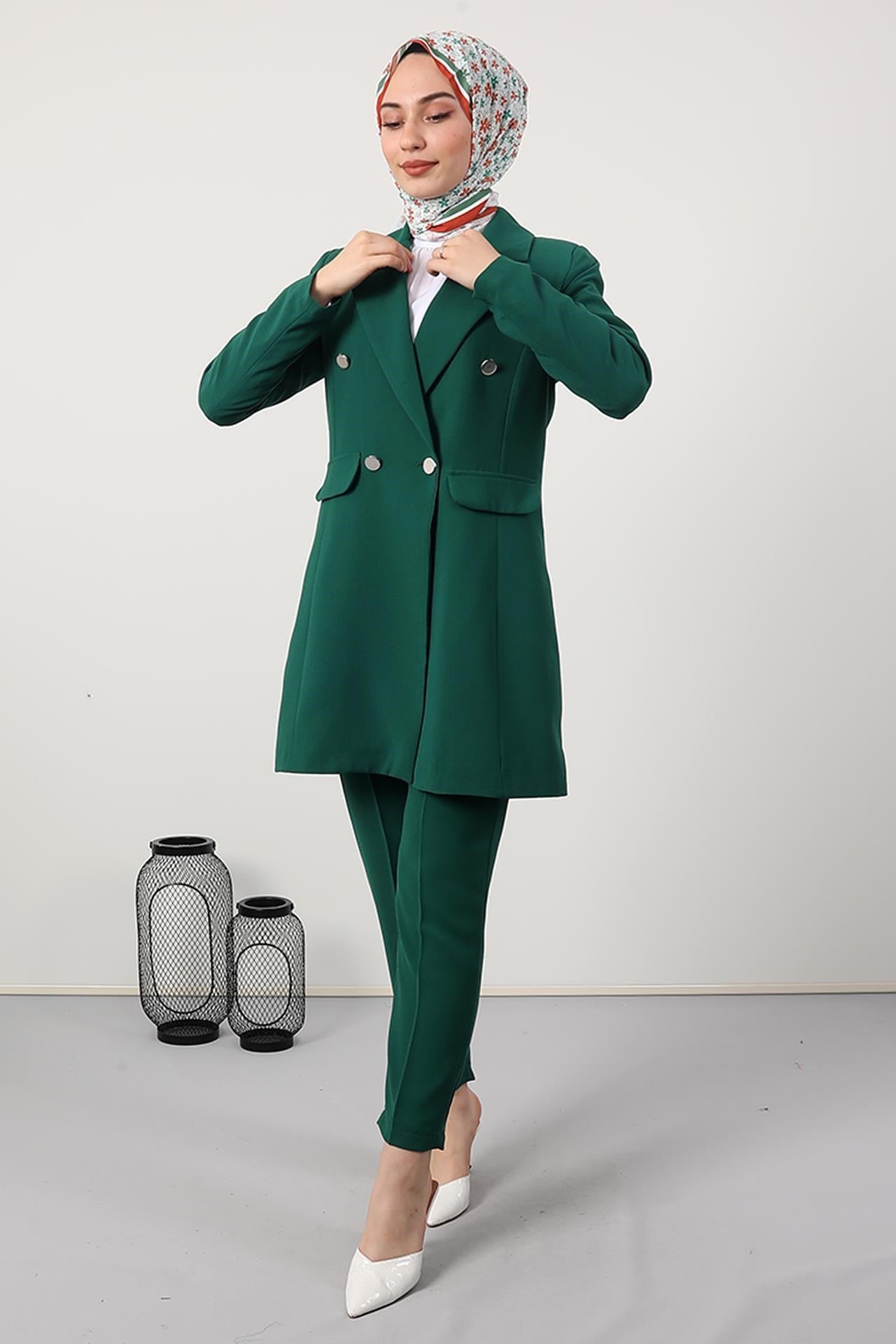 Blazer Ceket Takım Yeşil