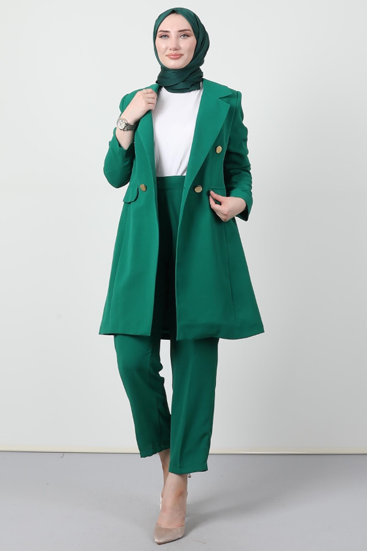 Blazer Ceket Takım Yeşil