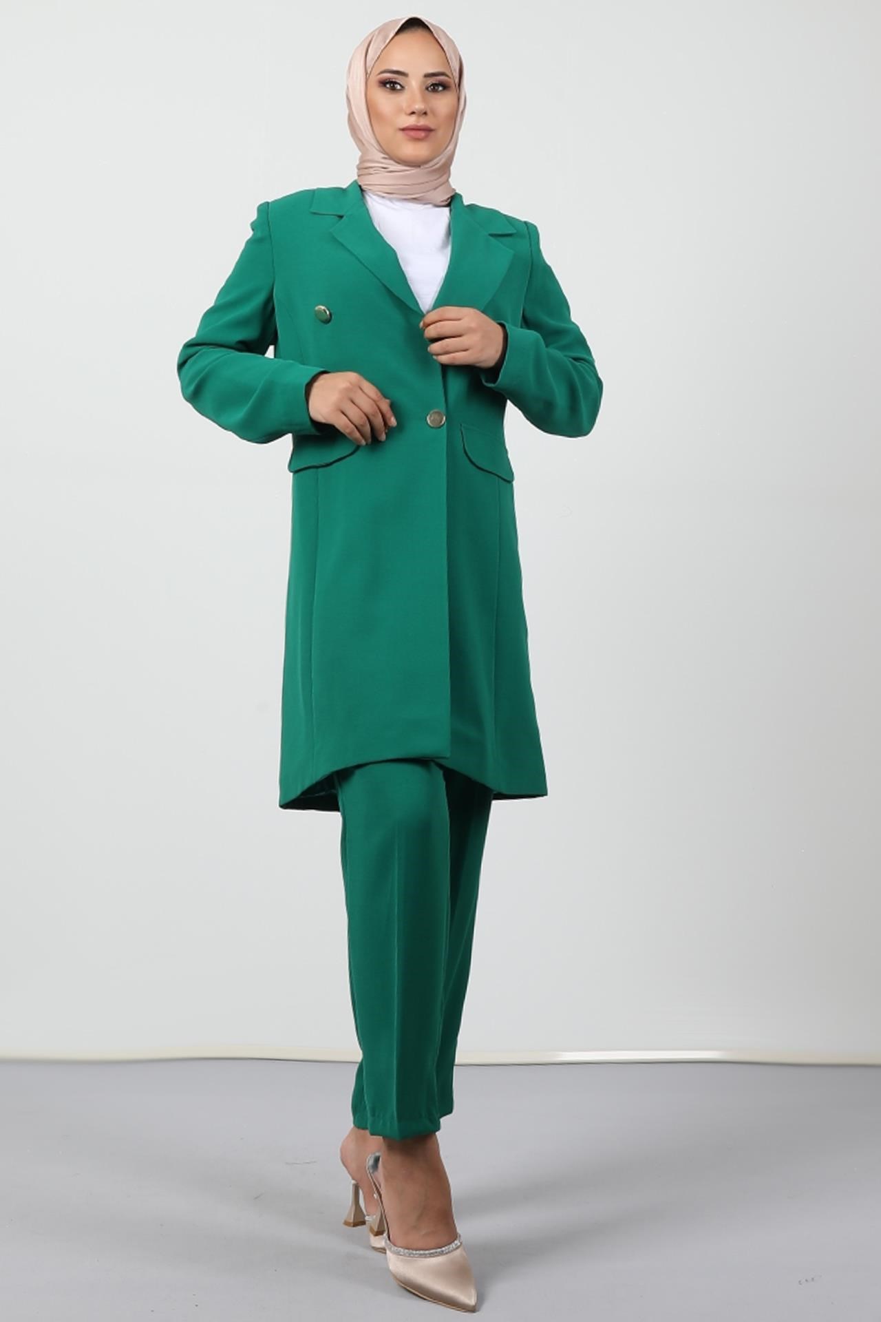 Blazer Ceket Takım Yeşil