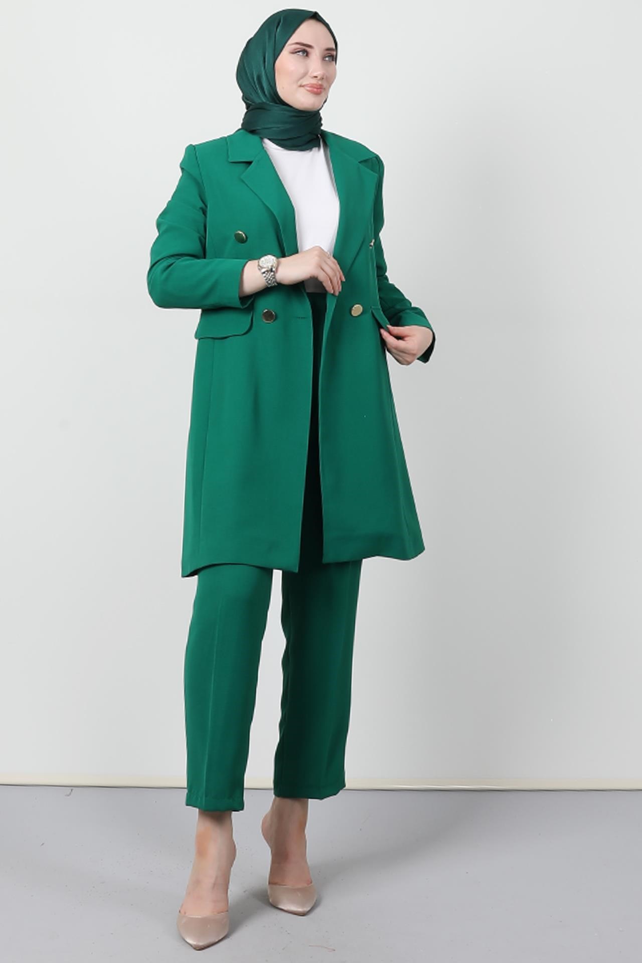 Blazer Ceket Takım Yeşil