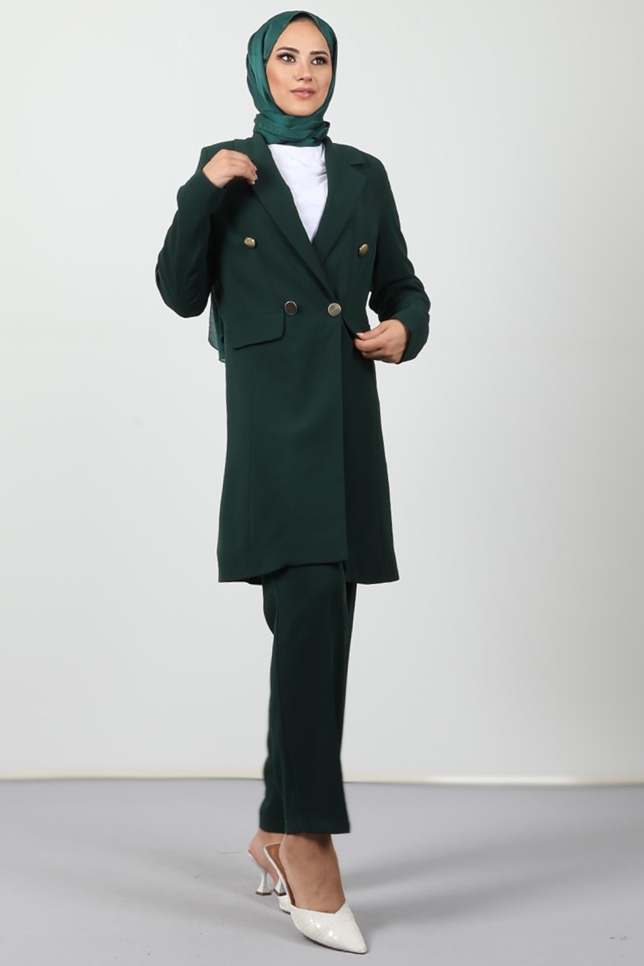 Blazer Ceket Takım Zümrüt