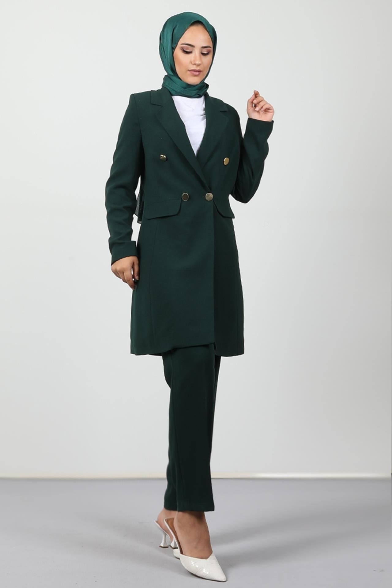 Blazer Ceket Takım Zümrüt