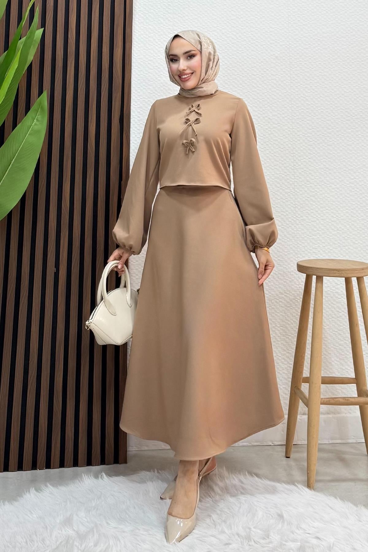 Bukre Krep Takım Sütlükahve