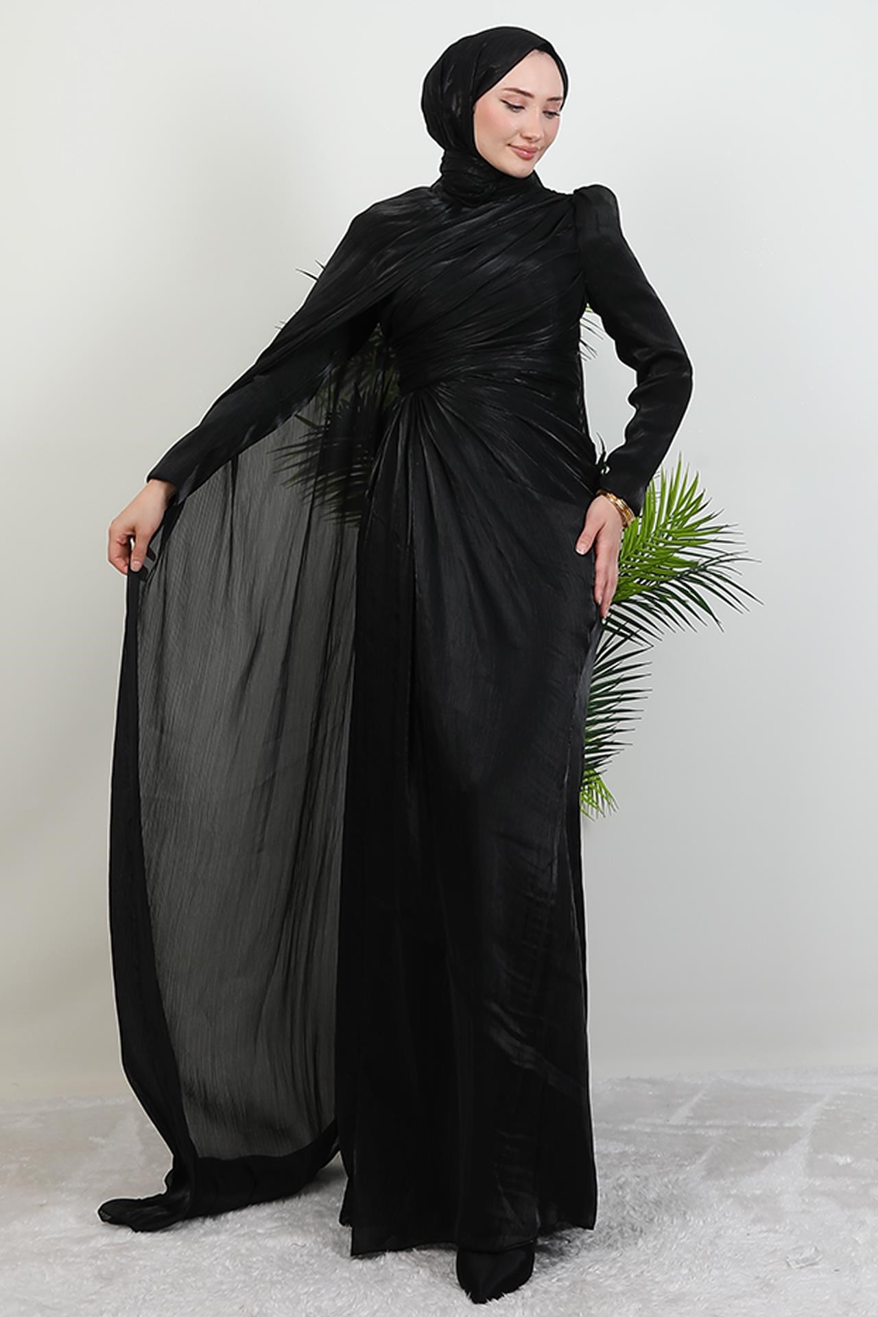 Burcu Tesettür Abiye Siyah