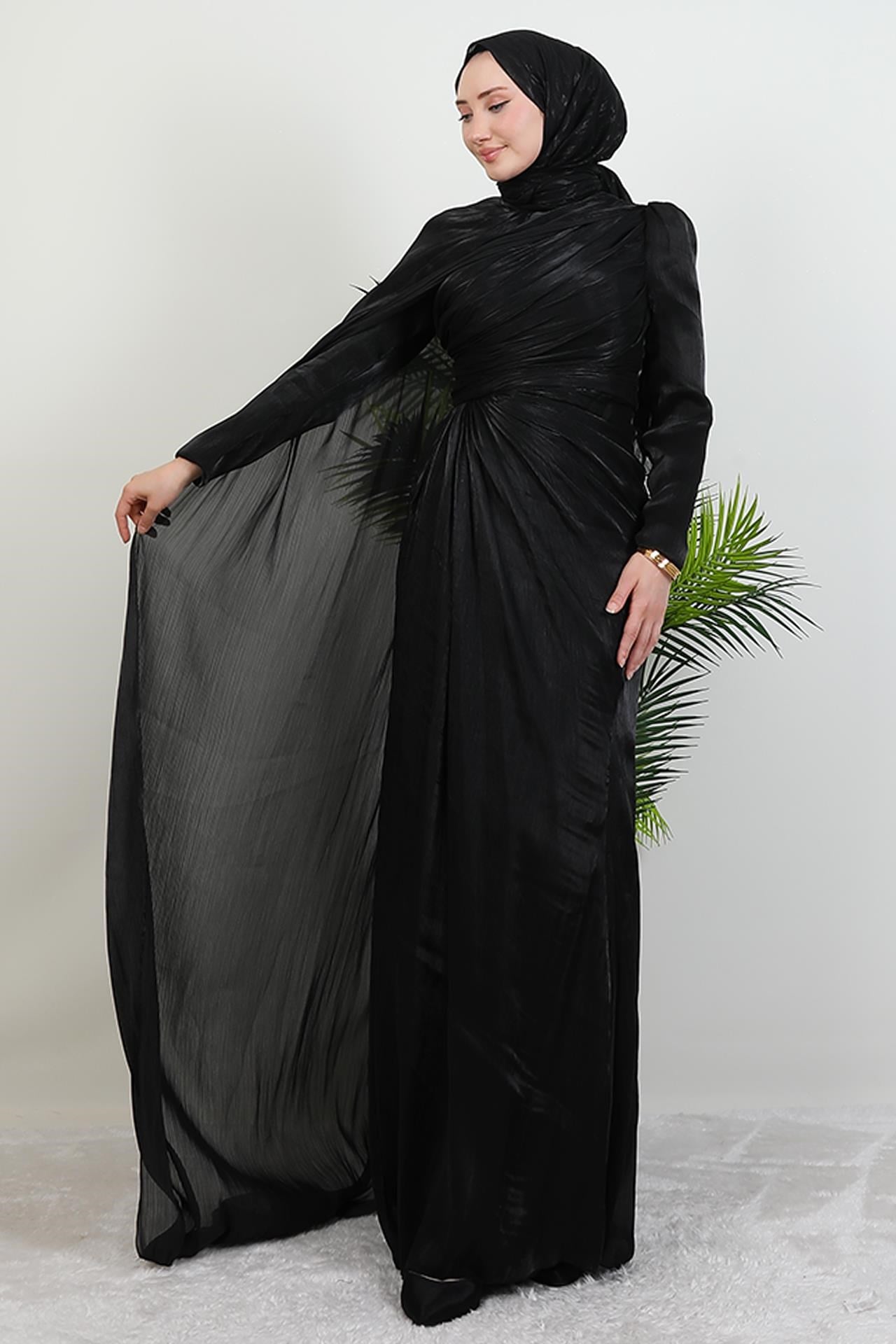 Burcu Tesettür Abiye Siyah