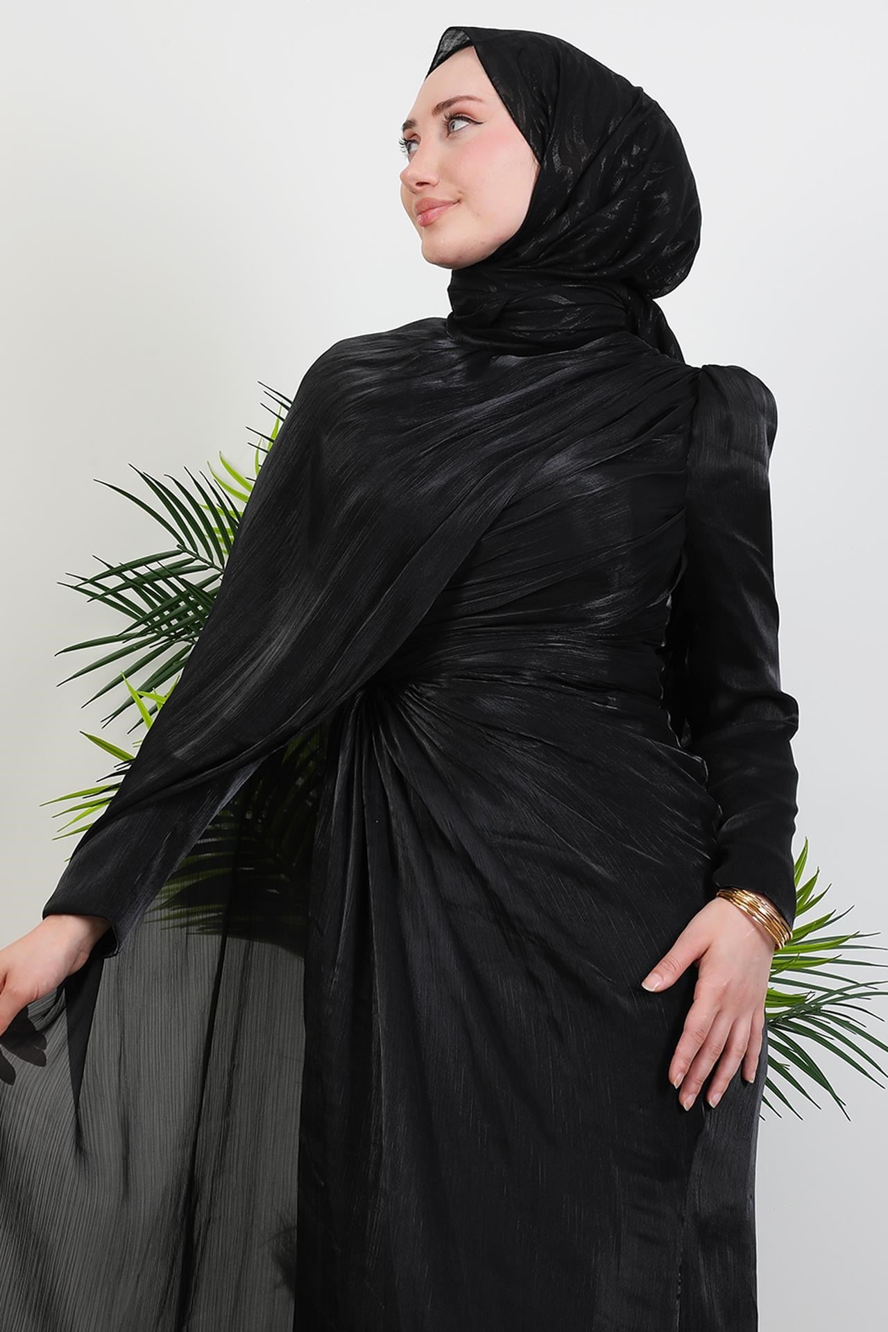 Burcu Tesettür Abiye Siyah