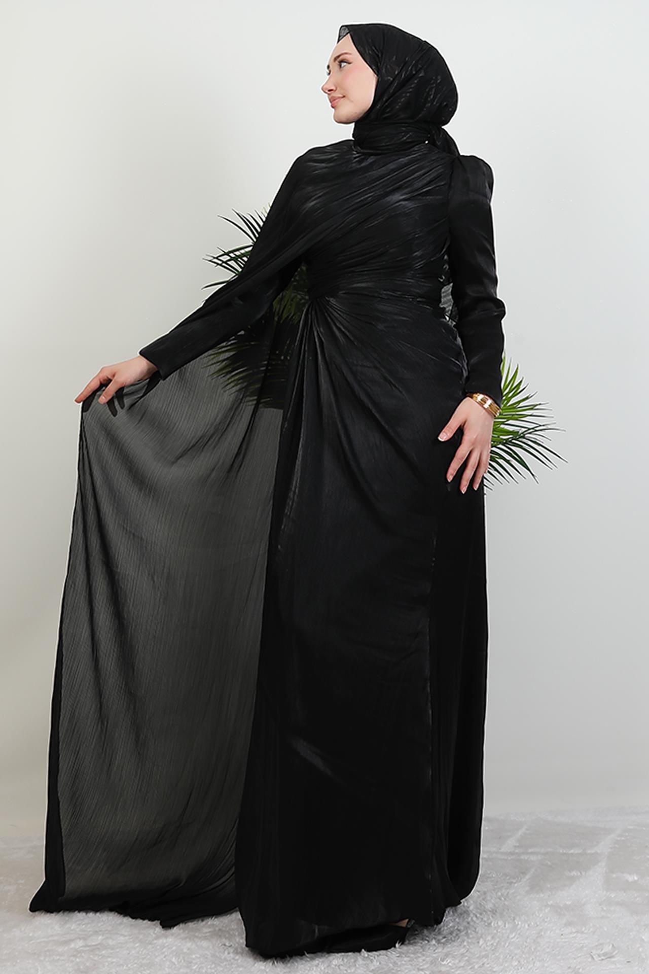 Burcu Tesettür Abiye Siyah