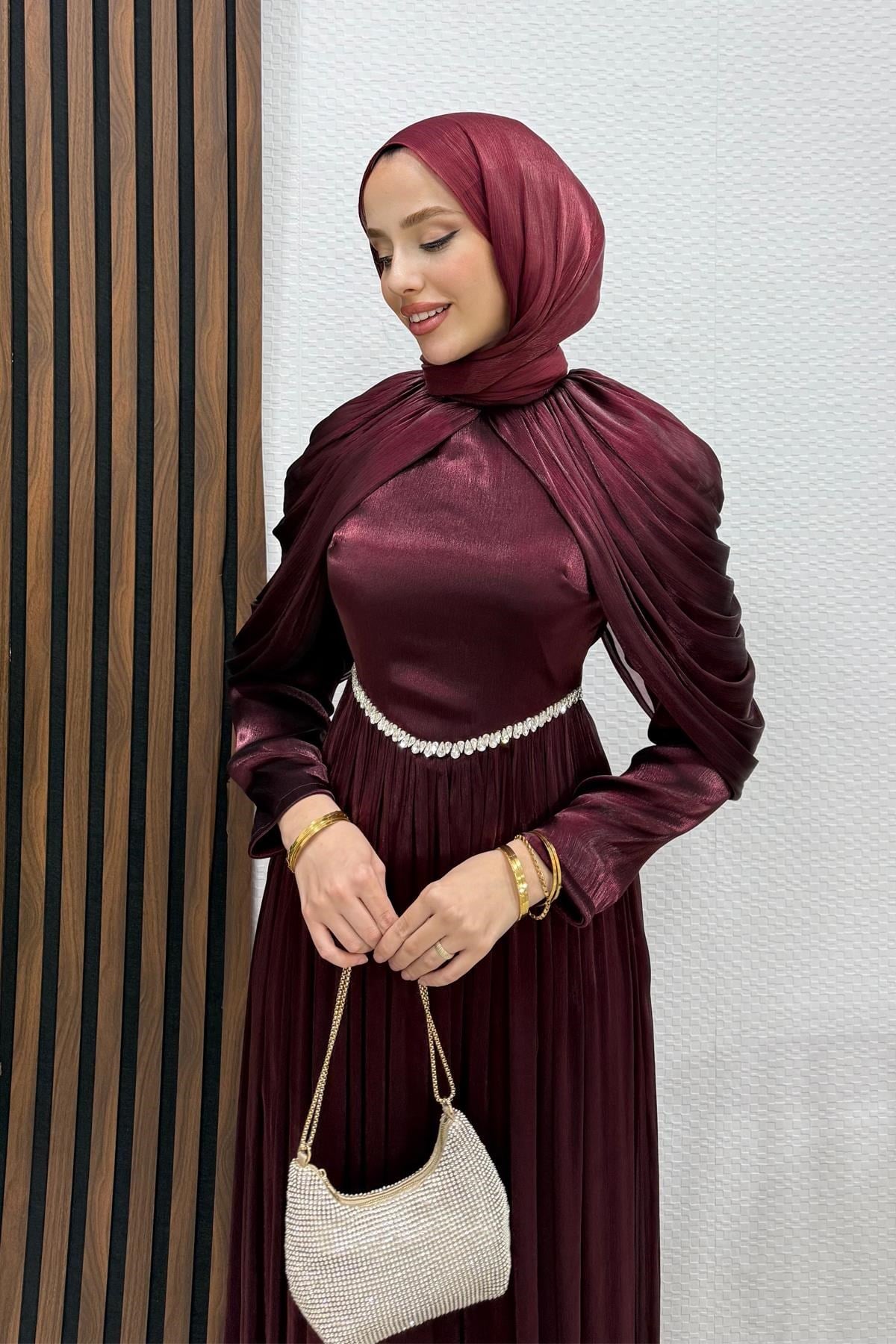 Calina Yoryo Abiye Koyu Bordo