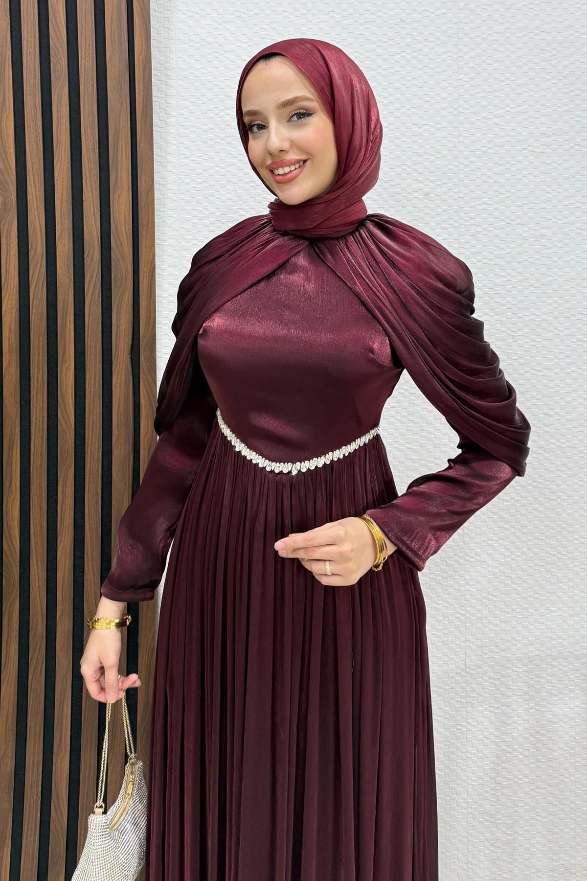Calina Yoryo Abiye Koyu Bordo