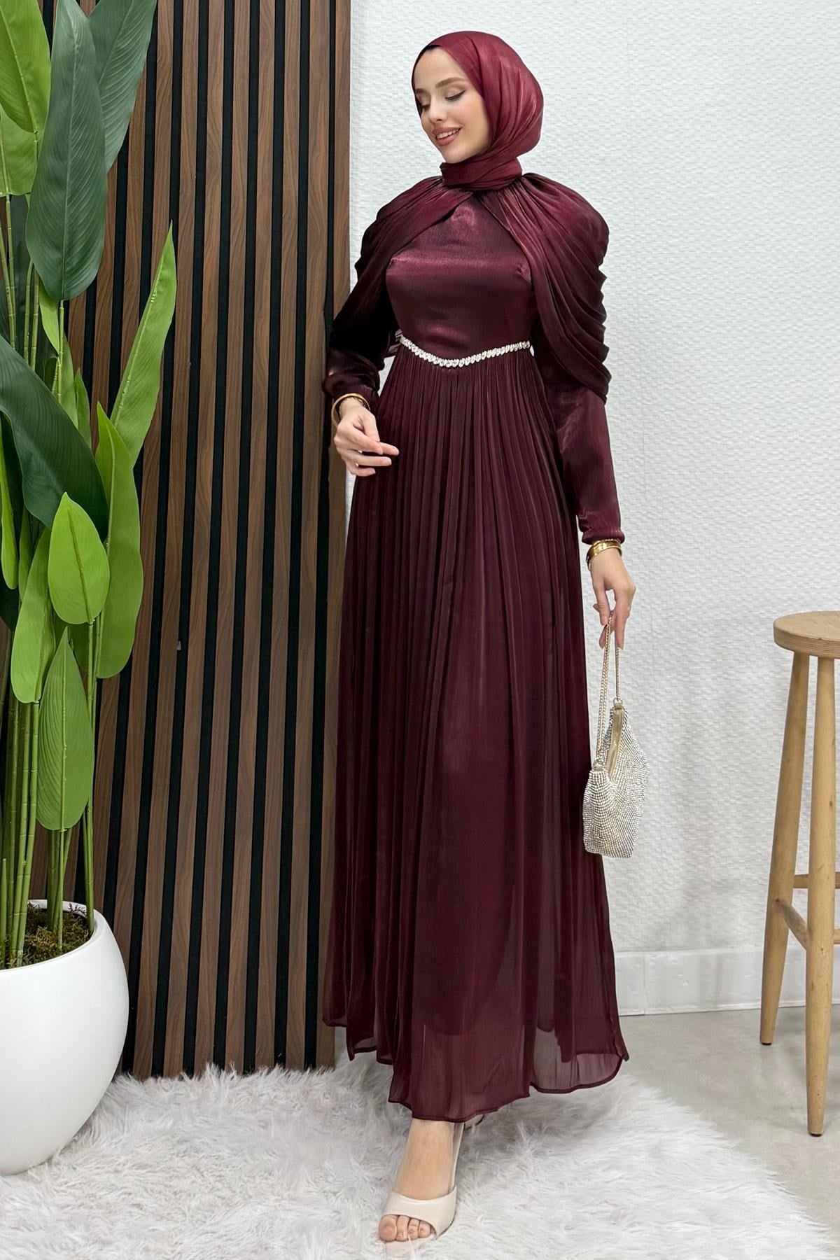 Calina Yoryo Abiye Koyu Bordo