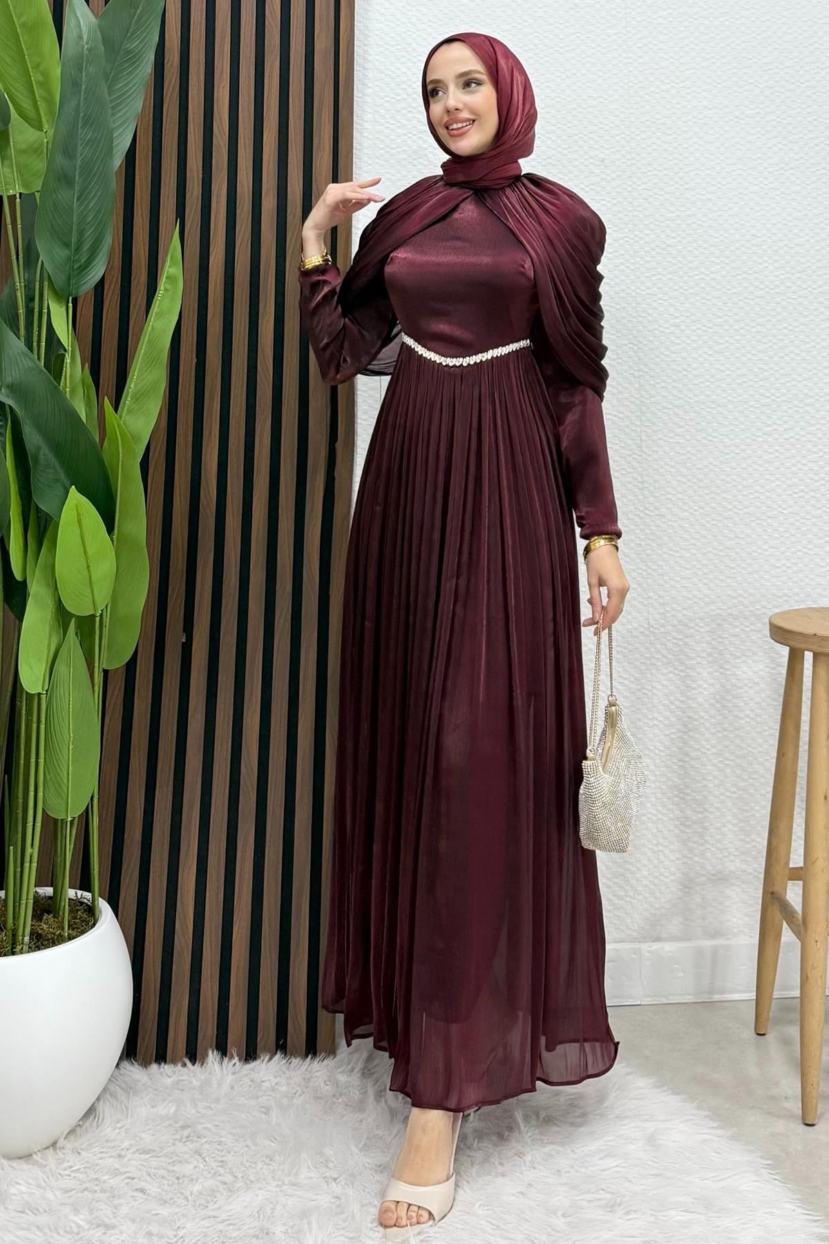 Calina Yoryo Abiye Koyu Bordo