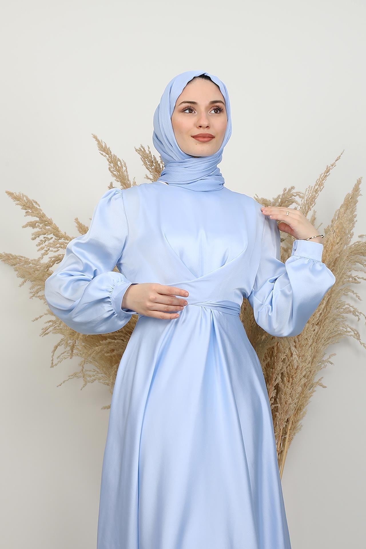 Çapraz Kuşaklı Abiye Bebe Mavi