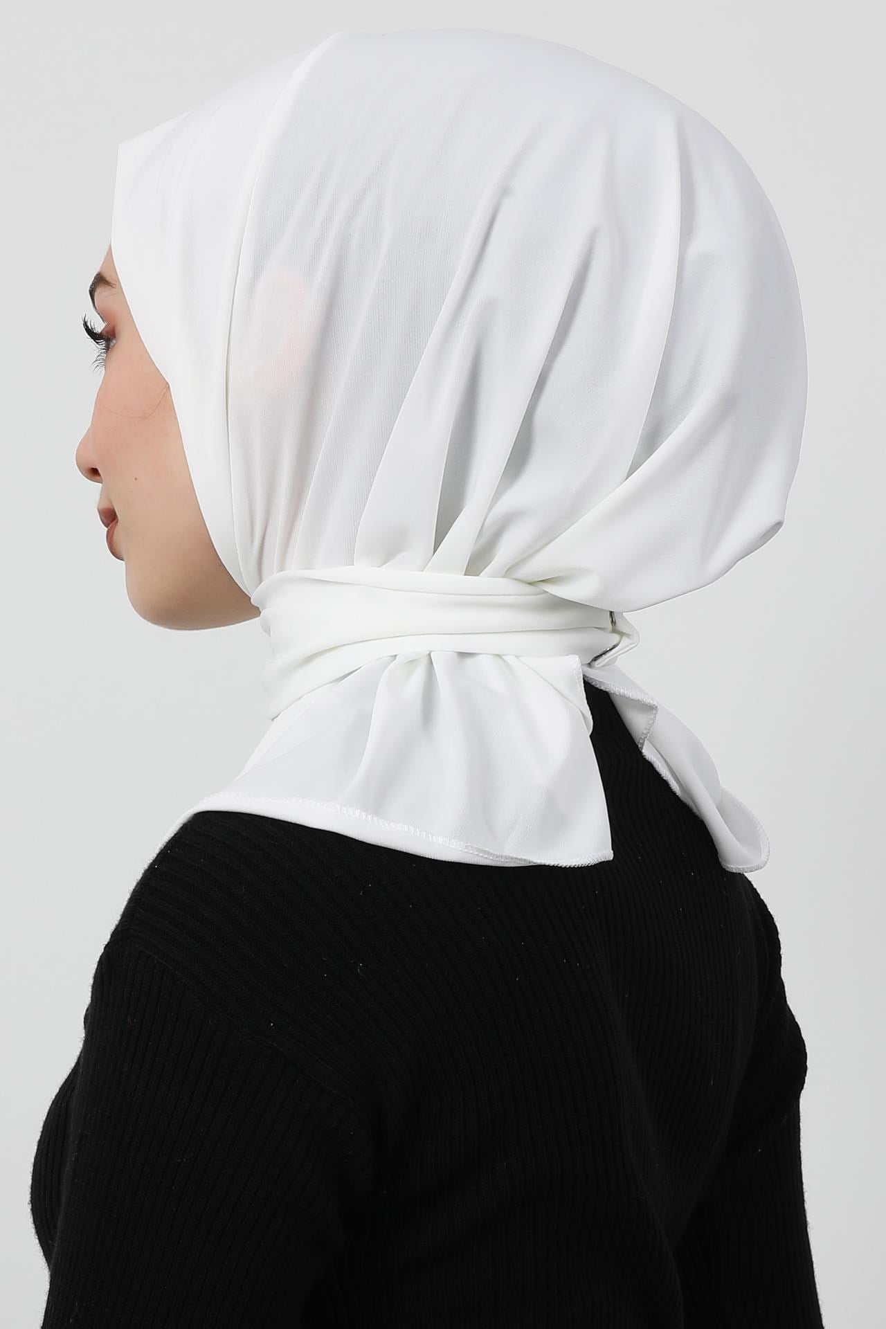 Çıtçıtlı Penye Şal Beyaz
