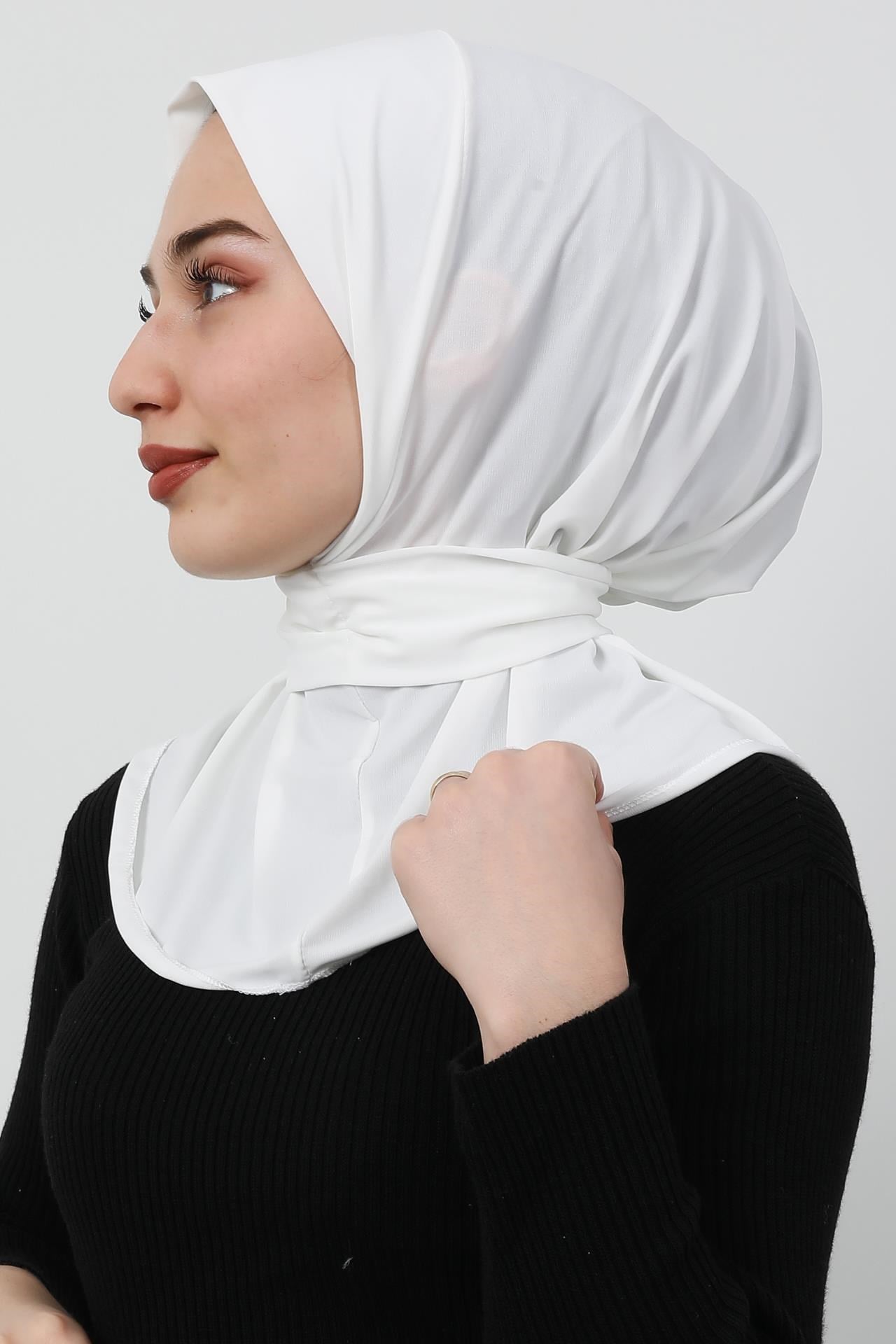 Çıtçıtlı Penye Şal Beyaz